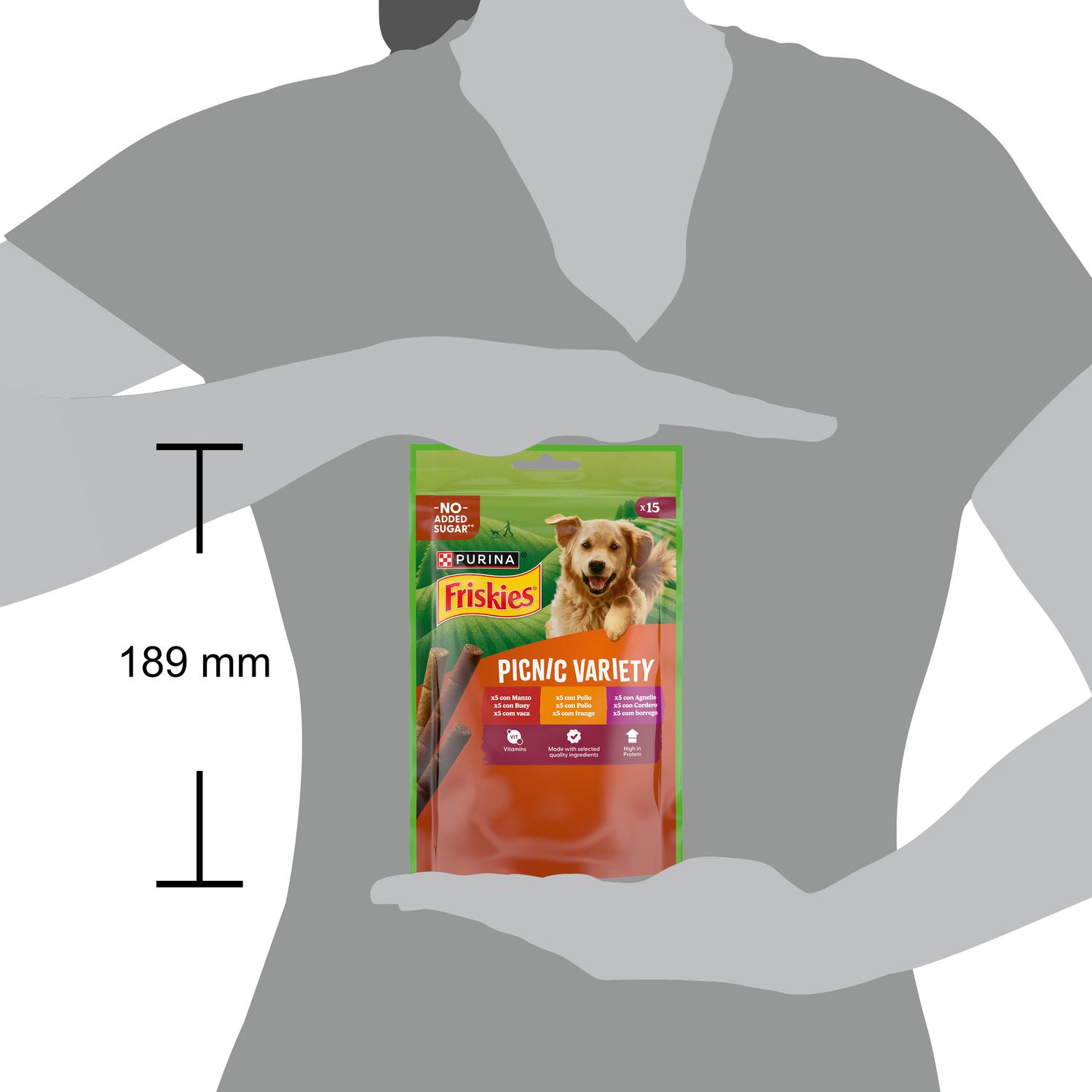 Snack para perro Purina Friskies Picnic Variety 15 sticks 126 g.