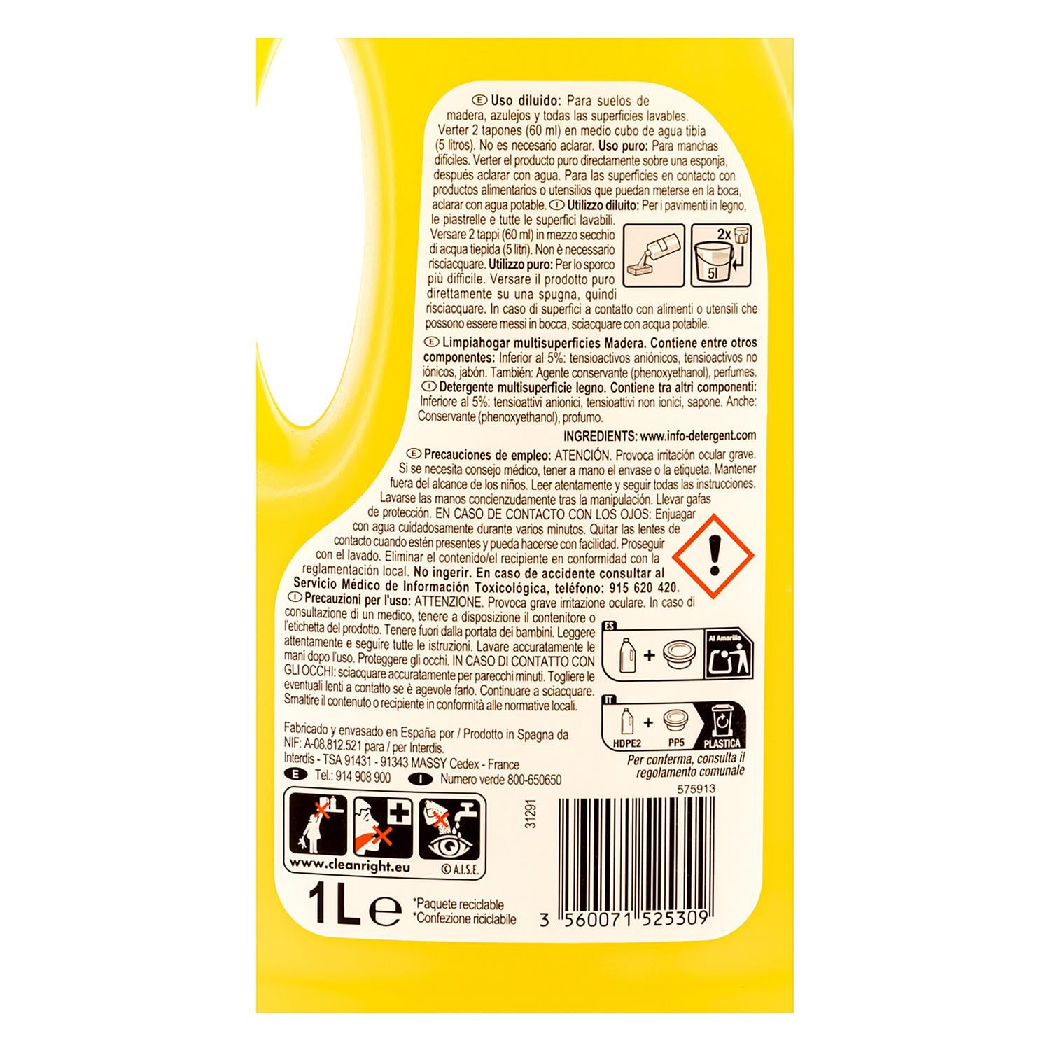 Limpiador madera Carrefour Expert 1 l.