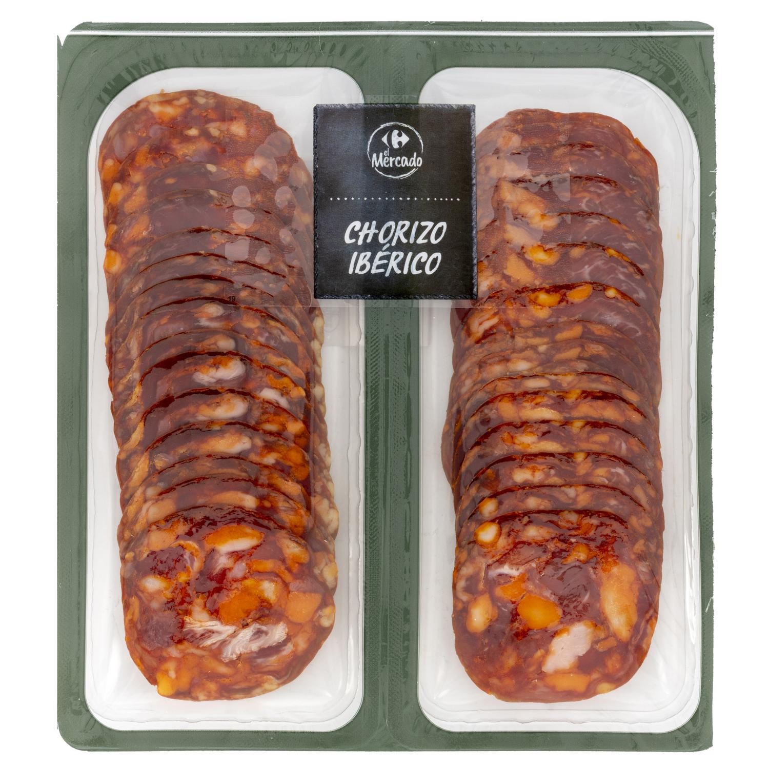 Chorizo ibérico en lonchas Carrefour El Mercado 2x62,5 g