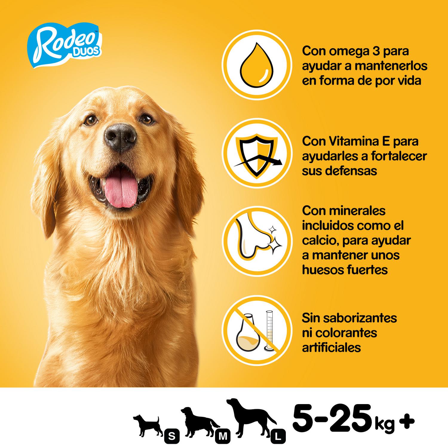 Snacks de pollo y bacon para perro Pedigree Rodeo Duos 123 g.