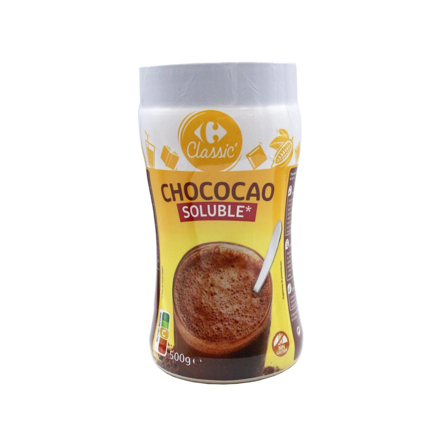 Cacao soluble Carrefour Classic sin gluten 500 g.