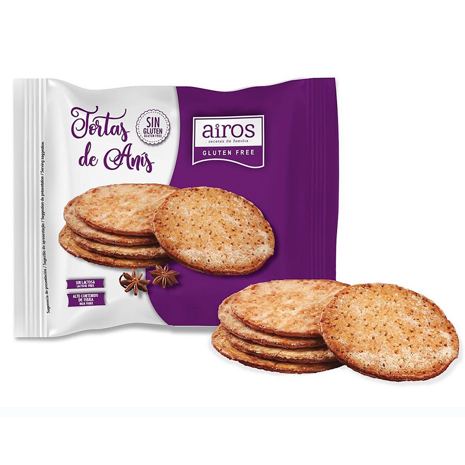Tortas de anís Airos sin gluten sin lactosa 165 g.