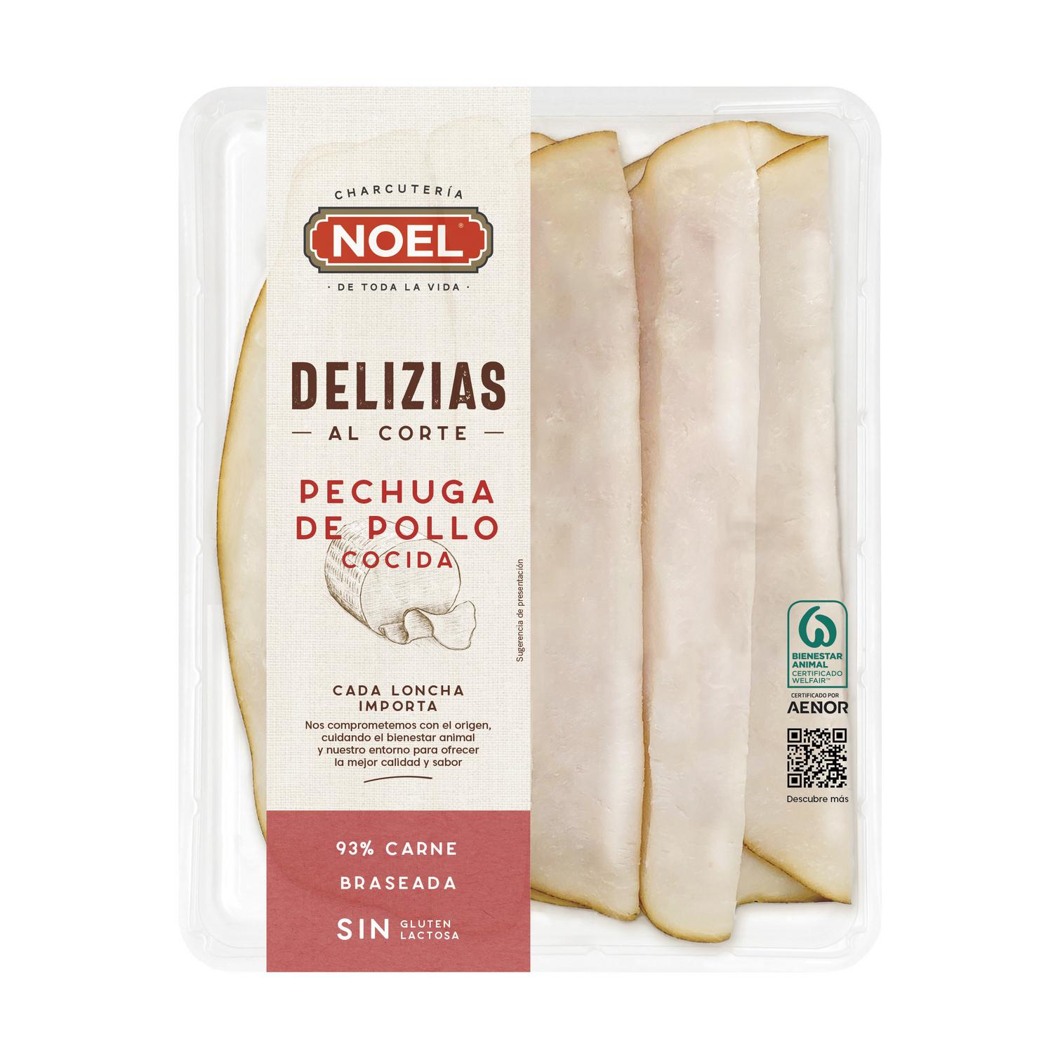 Pechuga de Pollo cocida en lonchas Noel sin gluten y sin lactosa 110 g