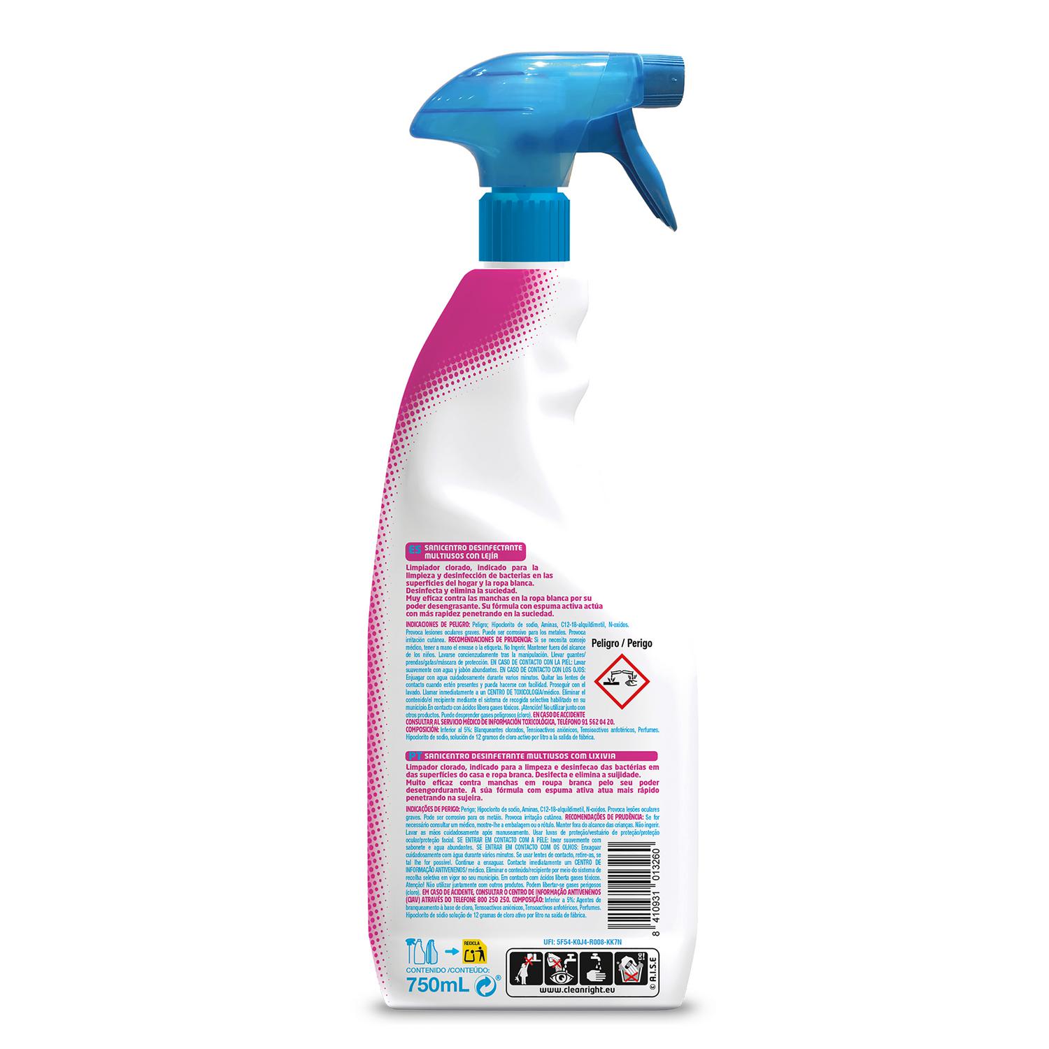 Multiusos desinfectante con lejía Sanicentro 750 ml.