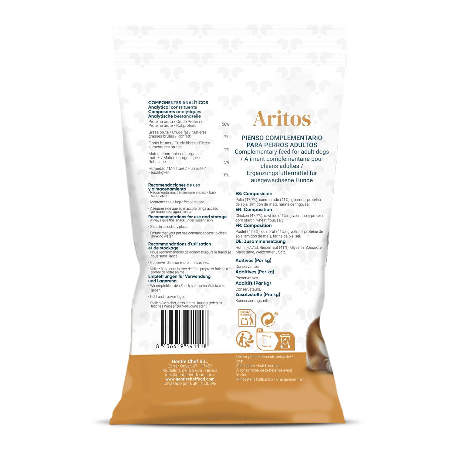 Snack bagels con pollo para perro mini adulto Gentle Chef Aritos 2 uds