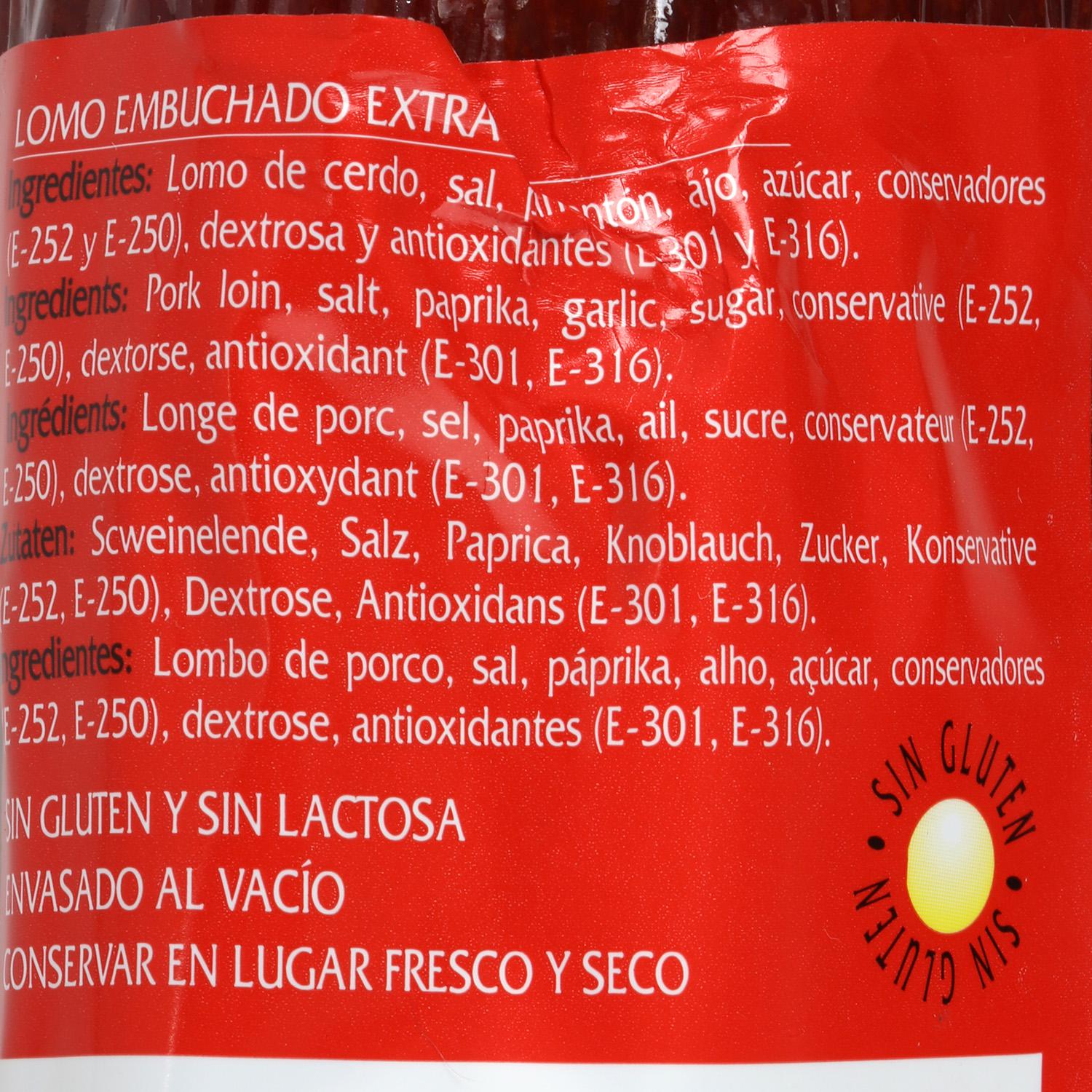 Caña de lomo curada raza Duroc La Hoguera pieza 800 g aprox