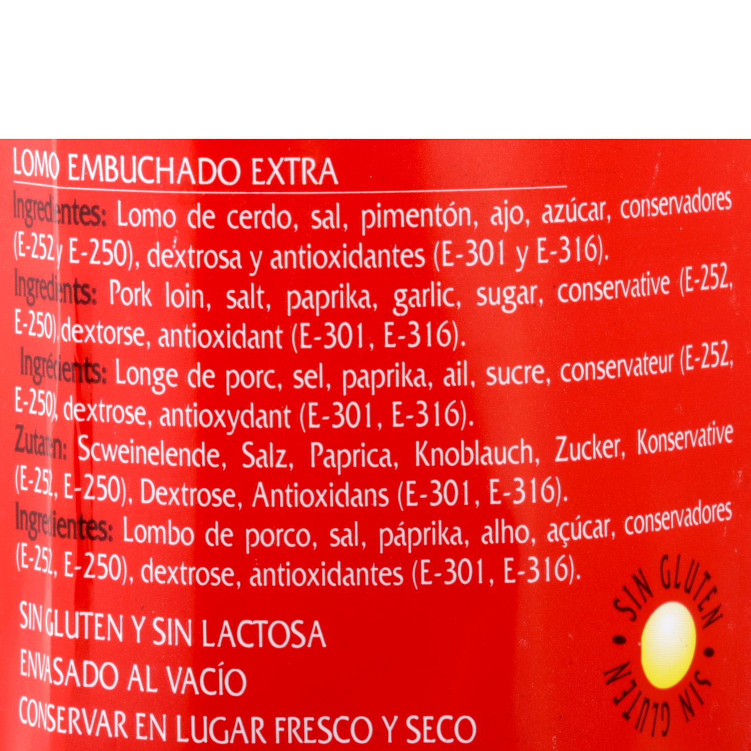 Caña de lomo curada raza Duroc La Hoguera pieza 800 g aprox