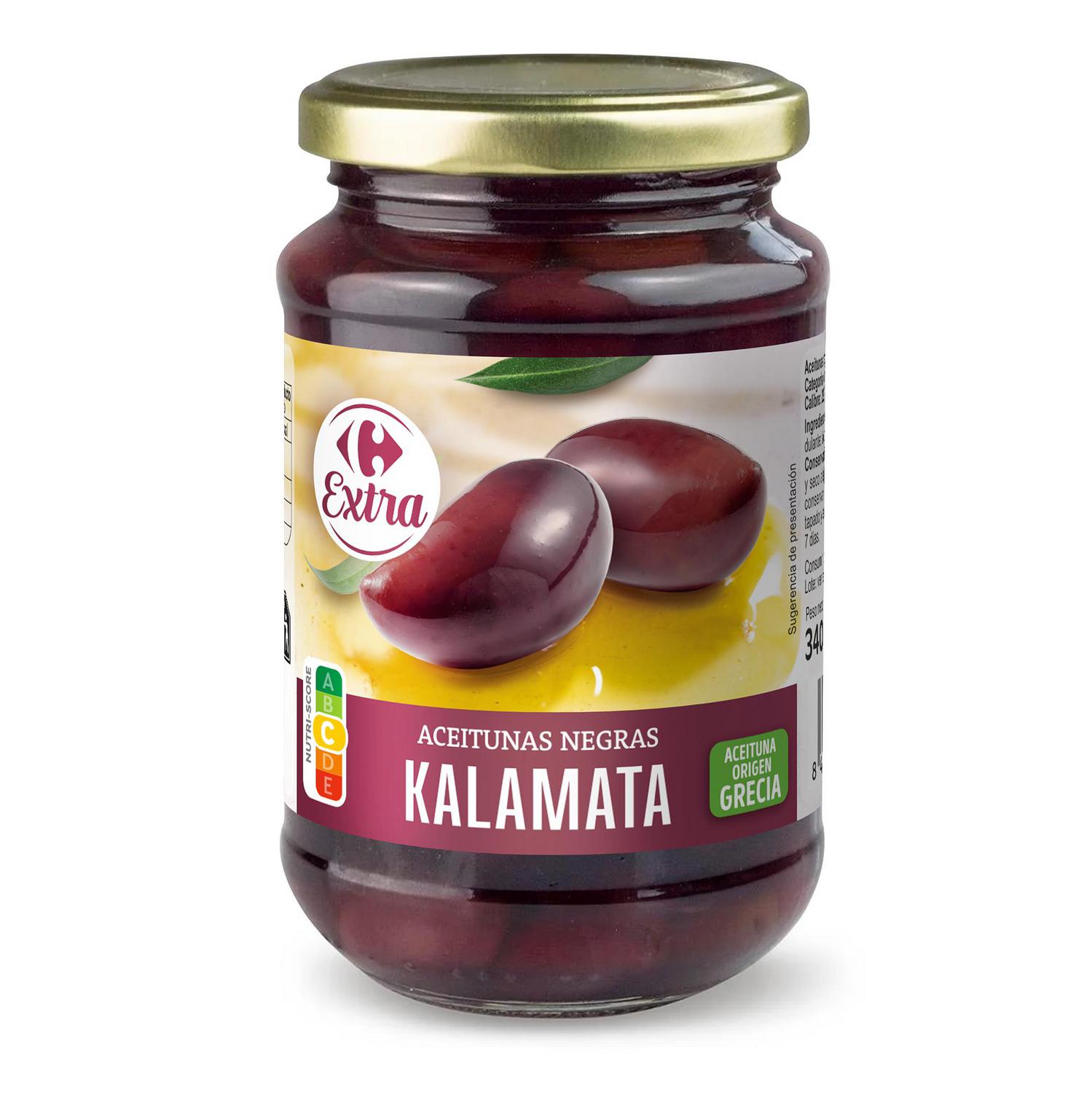 Aceitunas negras Kalamata Carrefour 200 g.