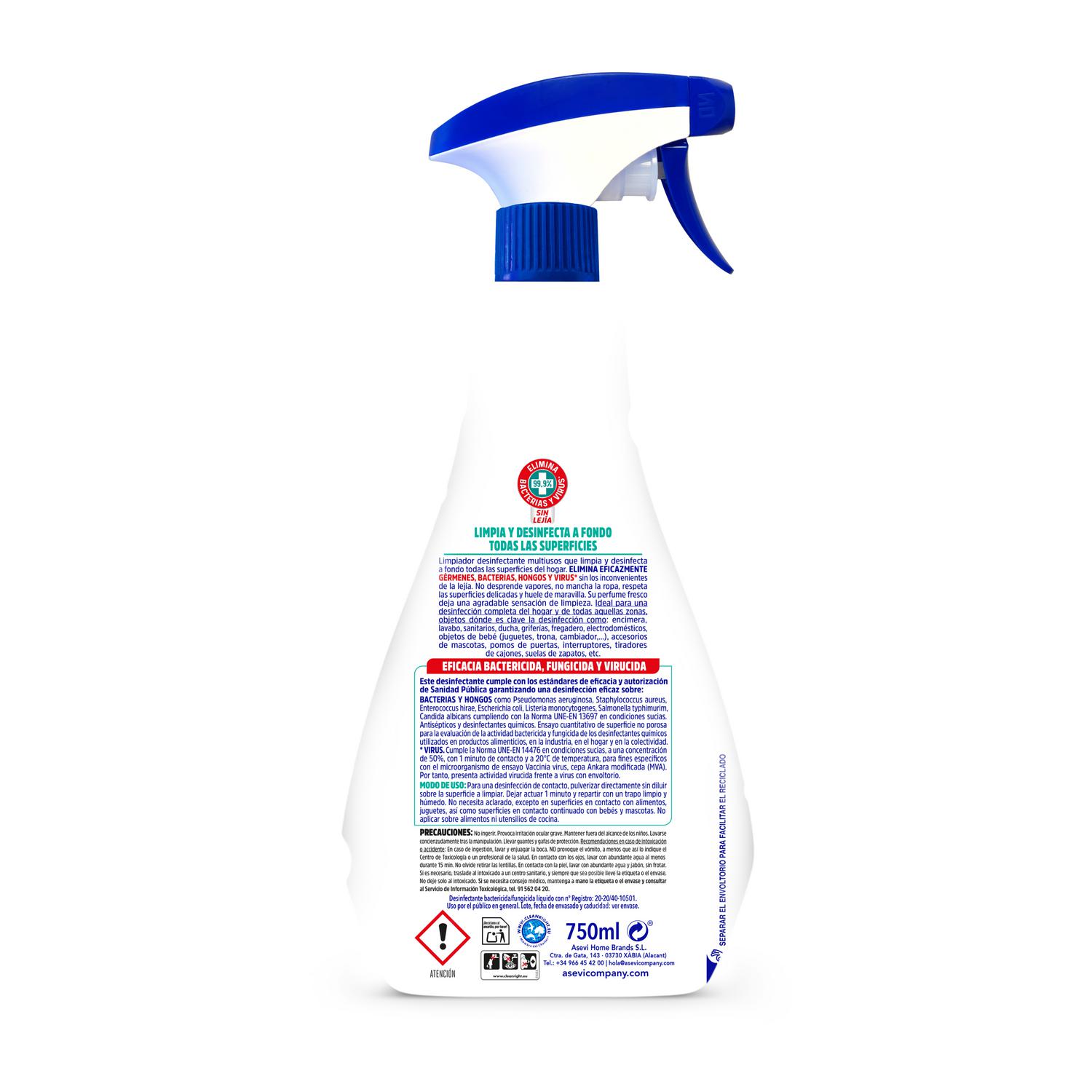 Limpiador desinfectante gerpostar plus Asevi 750 ml.