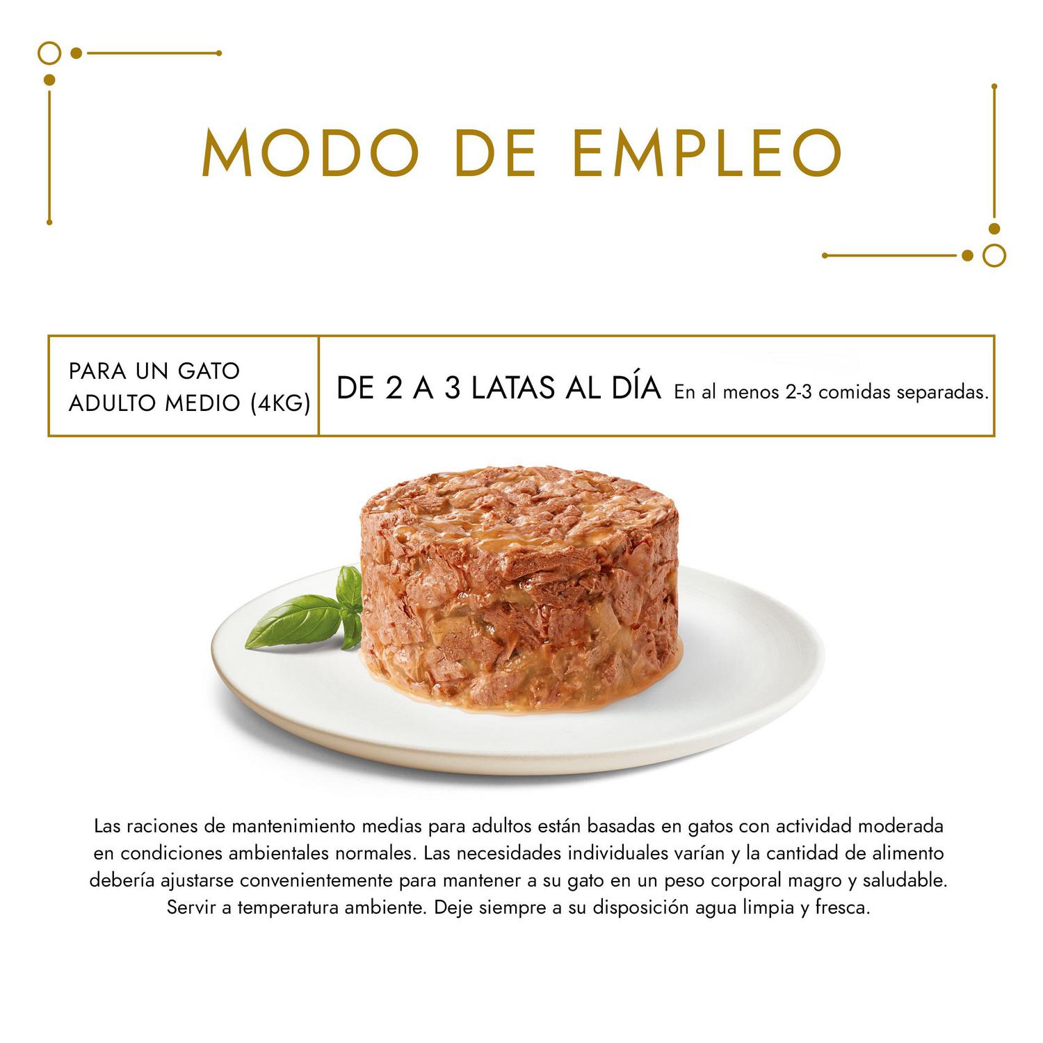 Comida húmeda de buey, pollo, atún y salmón para gato adulto Purina Gourmet Gold Tartelette 24x85 g.