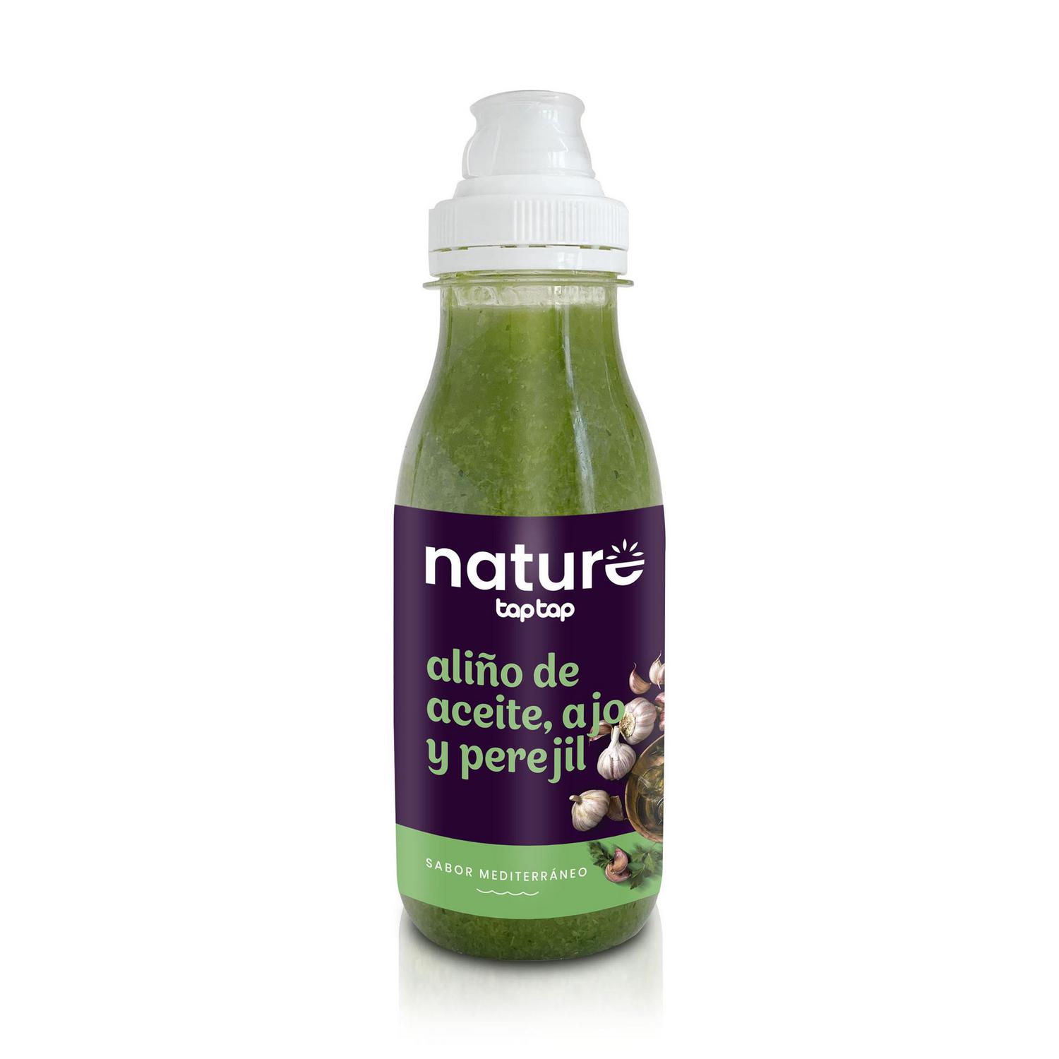 Aliño de ajo, aceite y perejil Nature Tap Tap botella 250 ml.