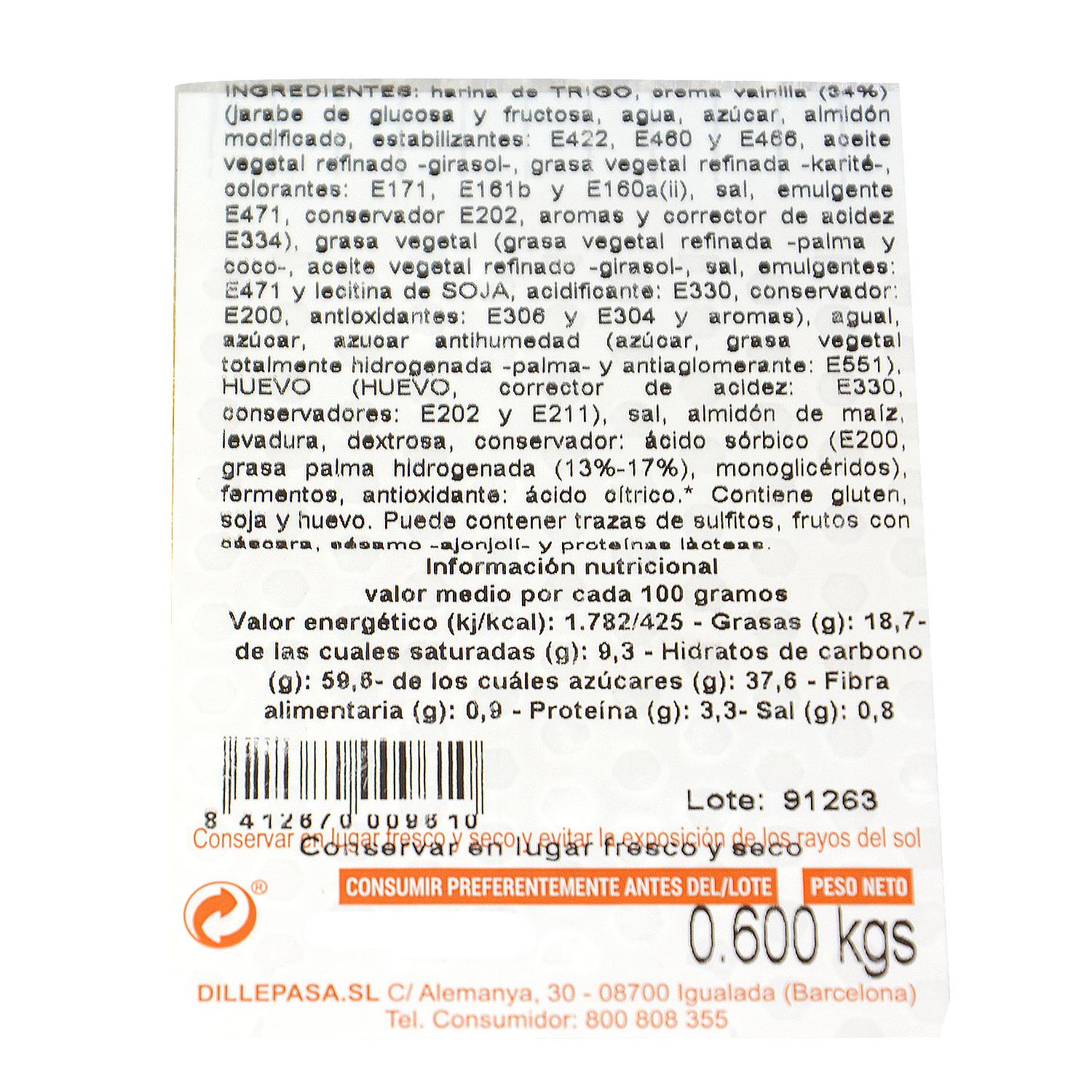 Milhojas de crema familiar 12 ud