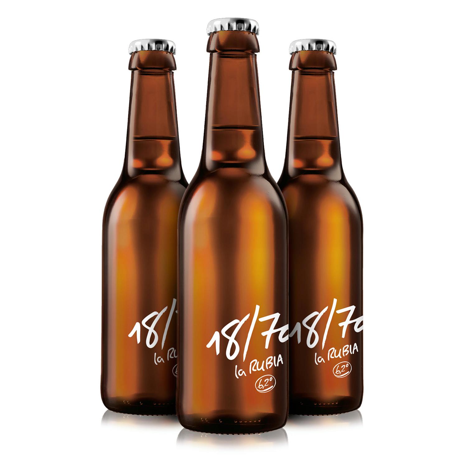 Cerveza rubia 18/70 botella 33 cl.