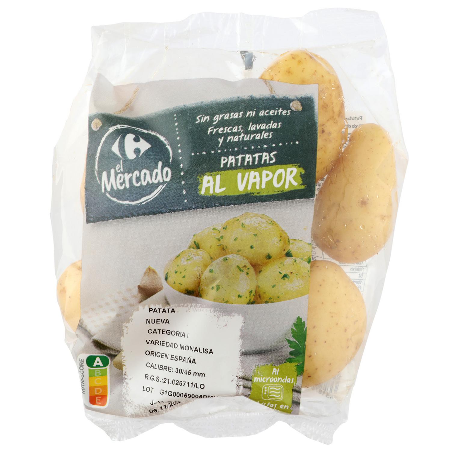 Patata baby al vapor para microondas El Mercado Carrefour bolsa de 400 g