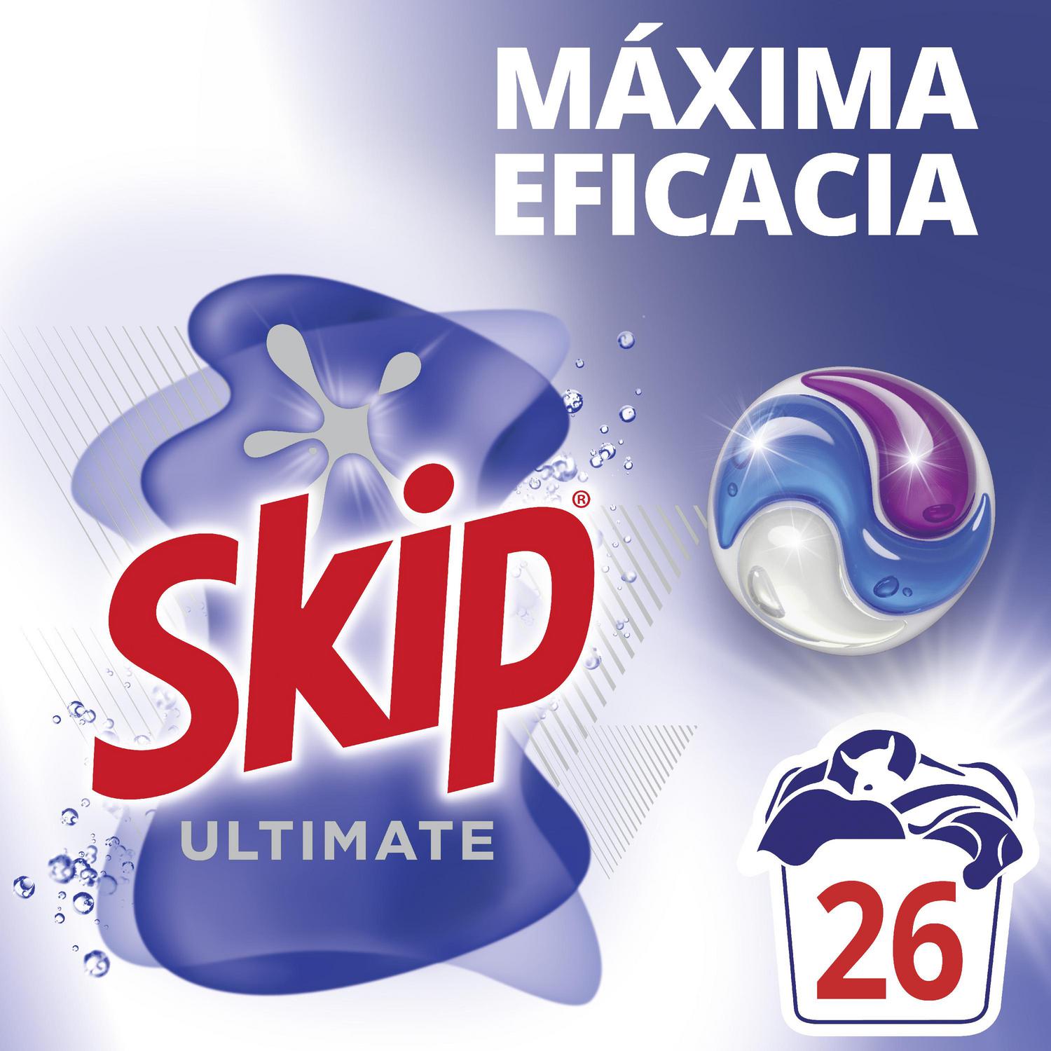 Detergente Máxima Eficacia Skip Ultimate 26 lavados.