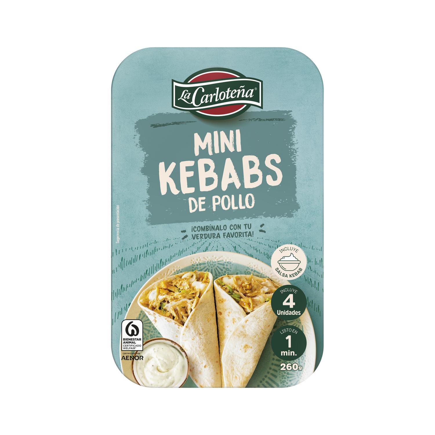 Mini kebabs de pollo La Carloteña 260 g.