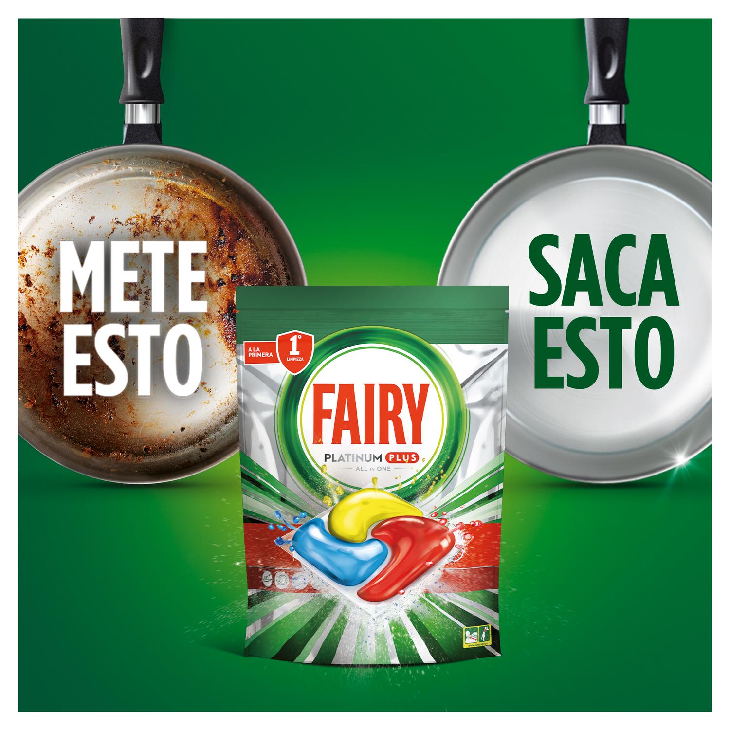 Lavavajillas a máquina platinum plus pastillas todo en uno Fairy 71 ud.