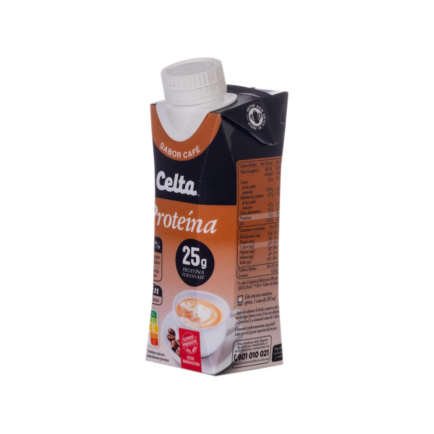 Batido café Proteína Celta sin lactosa 250 ml.