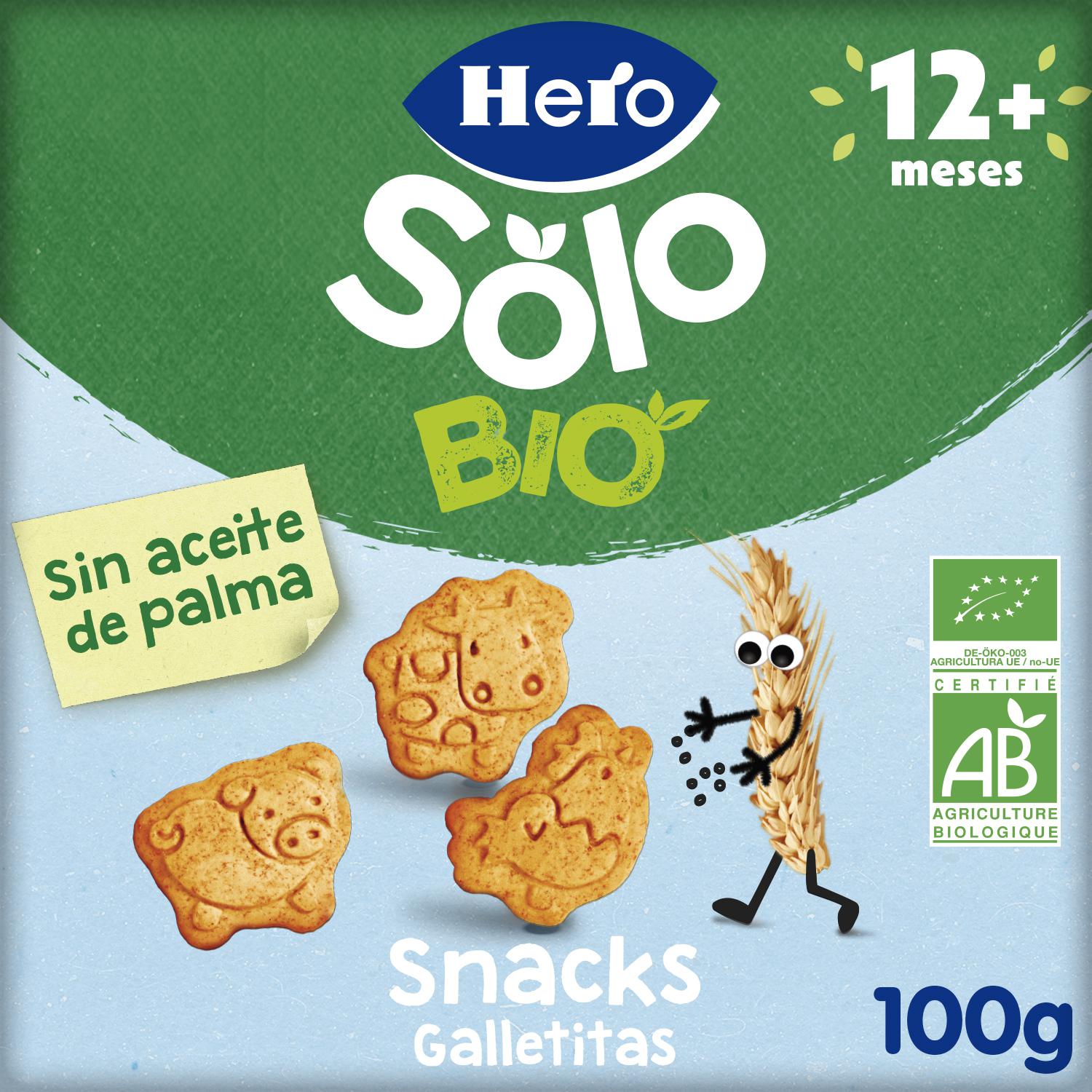 Galletitas infantiles animales desde 12 meses ecológicas Hero Solo 100 g.