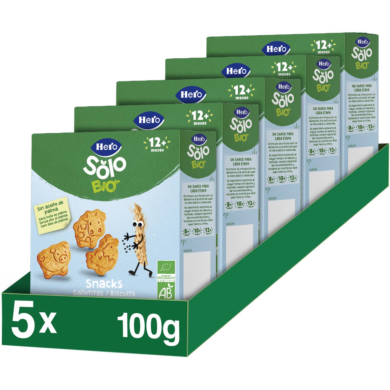 Galletitas infantiles animales desde 12 meses ecológicas Hero Solo 100 g.