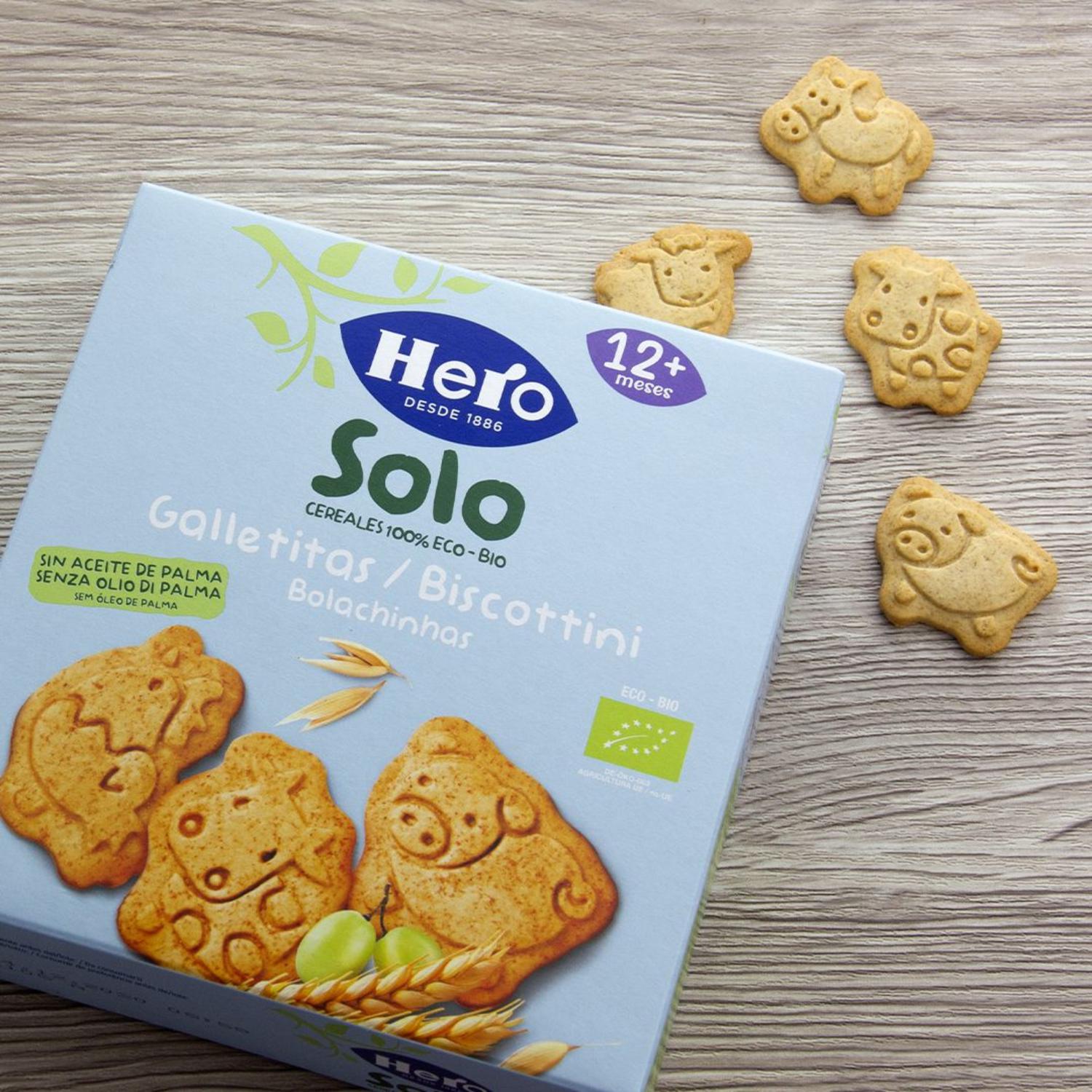 Galletitas infantiles animales desde 12 meses ecológicas Hero Solo 100 g.