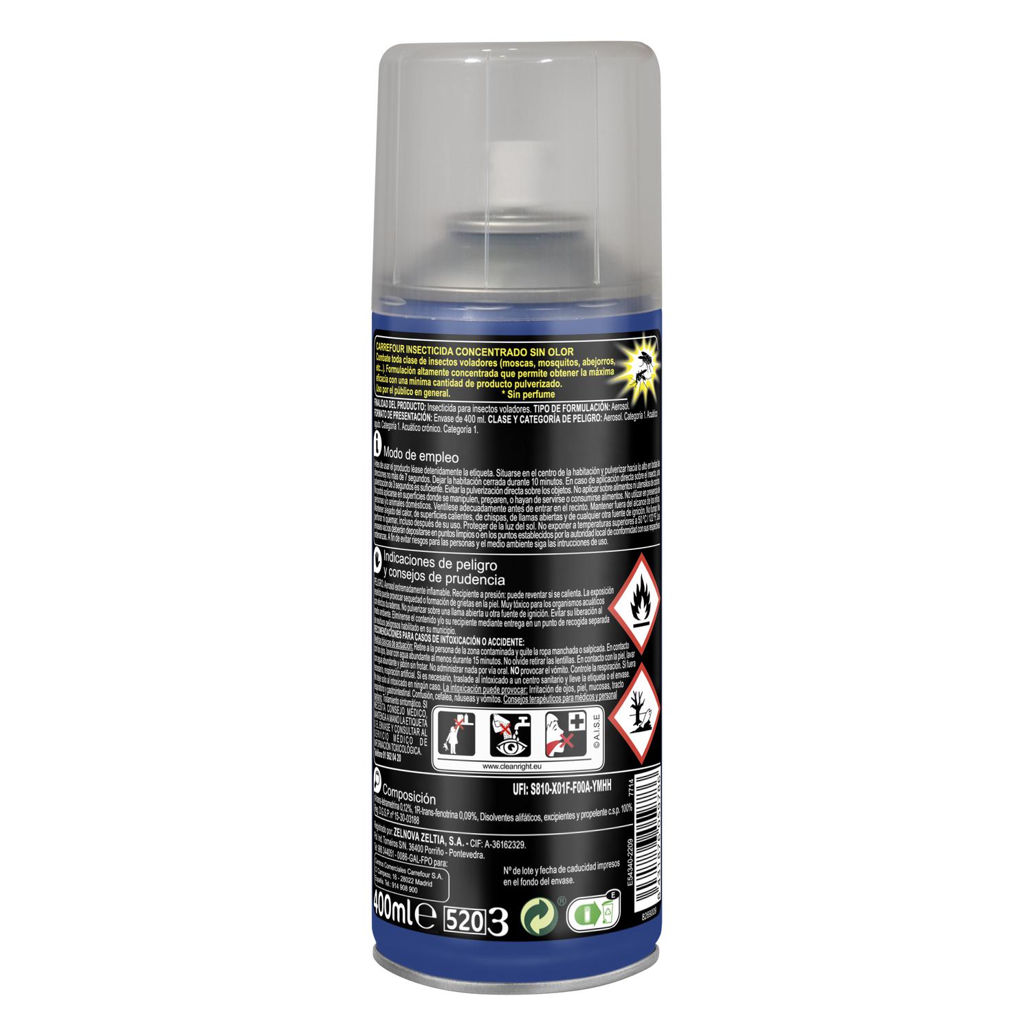 Insecticida concentrado sin olor Carrefour 400 ml.