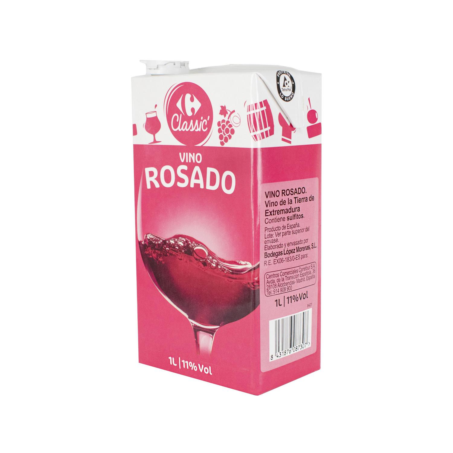 Vino rosado Carrefour Classic brik 1 l.