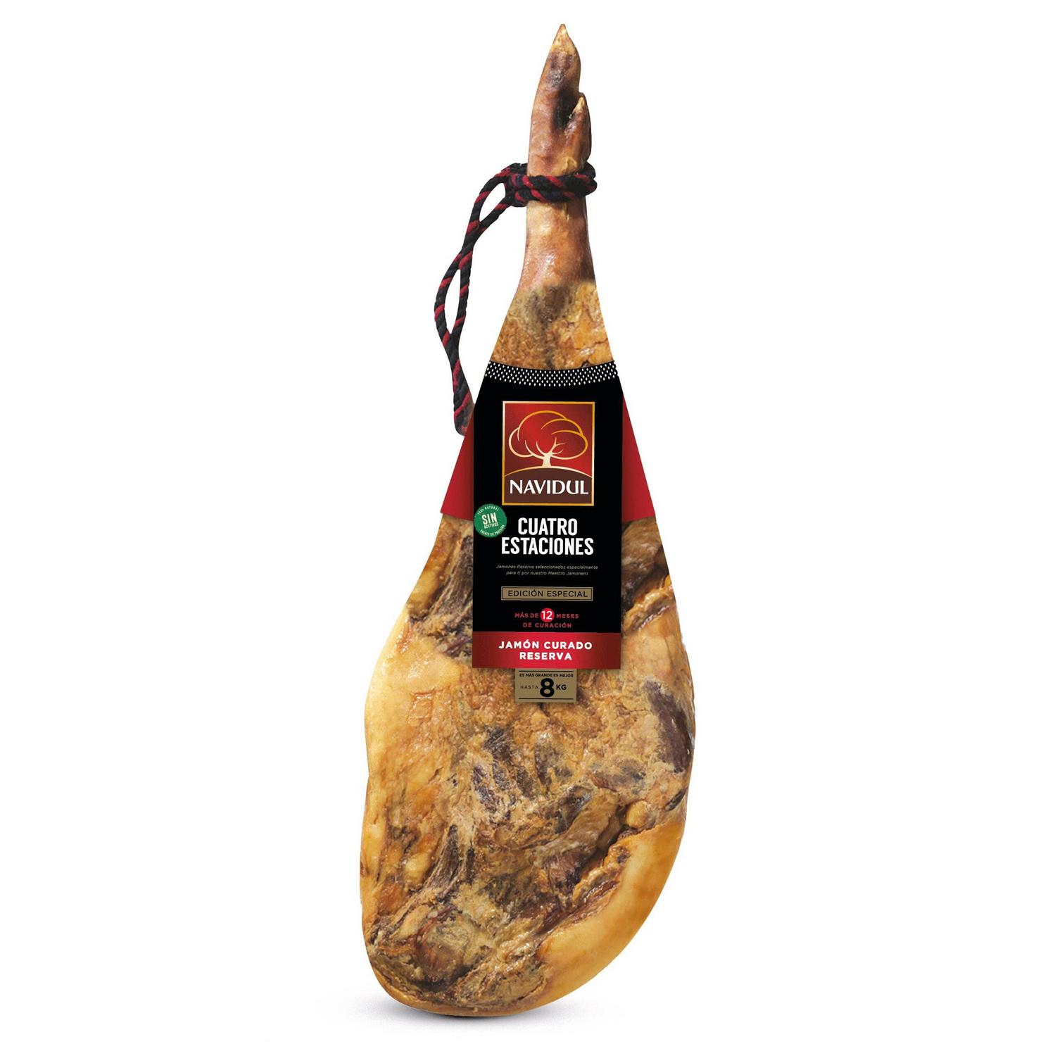 Jamón curado reserva Cuatro Estaciones Navidul pieza de 7,5 kg aprox