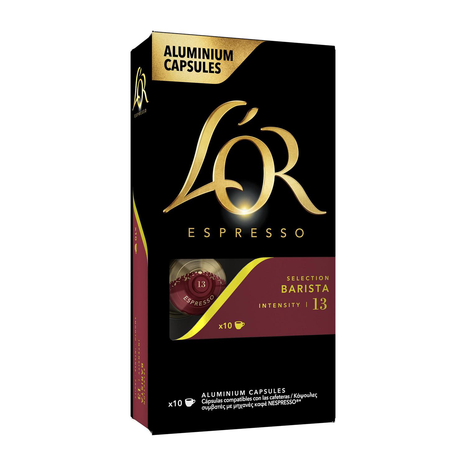 Café selección barista en cápsulas L'Or Espresso compatible con Nespresso 10 unidades de 5,2 g.