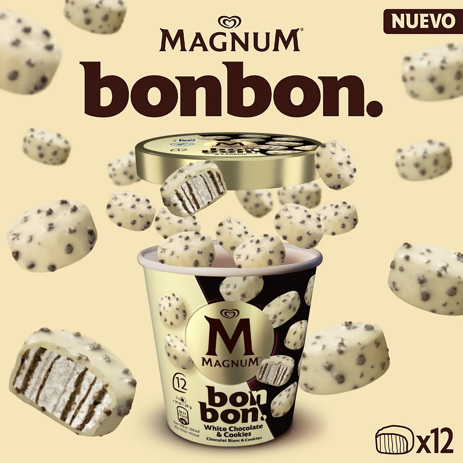 Bombones helados white chocolate & cookies Magnum 12 ud.
