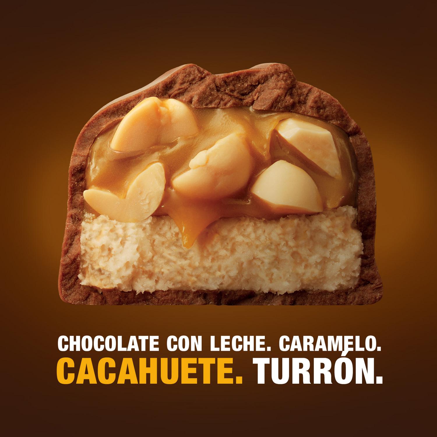 Barritas de chocolate con leche, crema de cacahuete, caramelo y cacahuetes Snickers 5 ud.