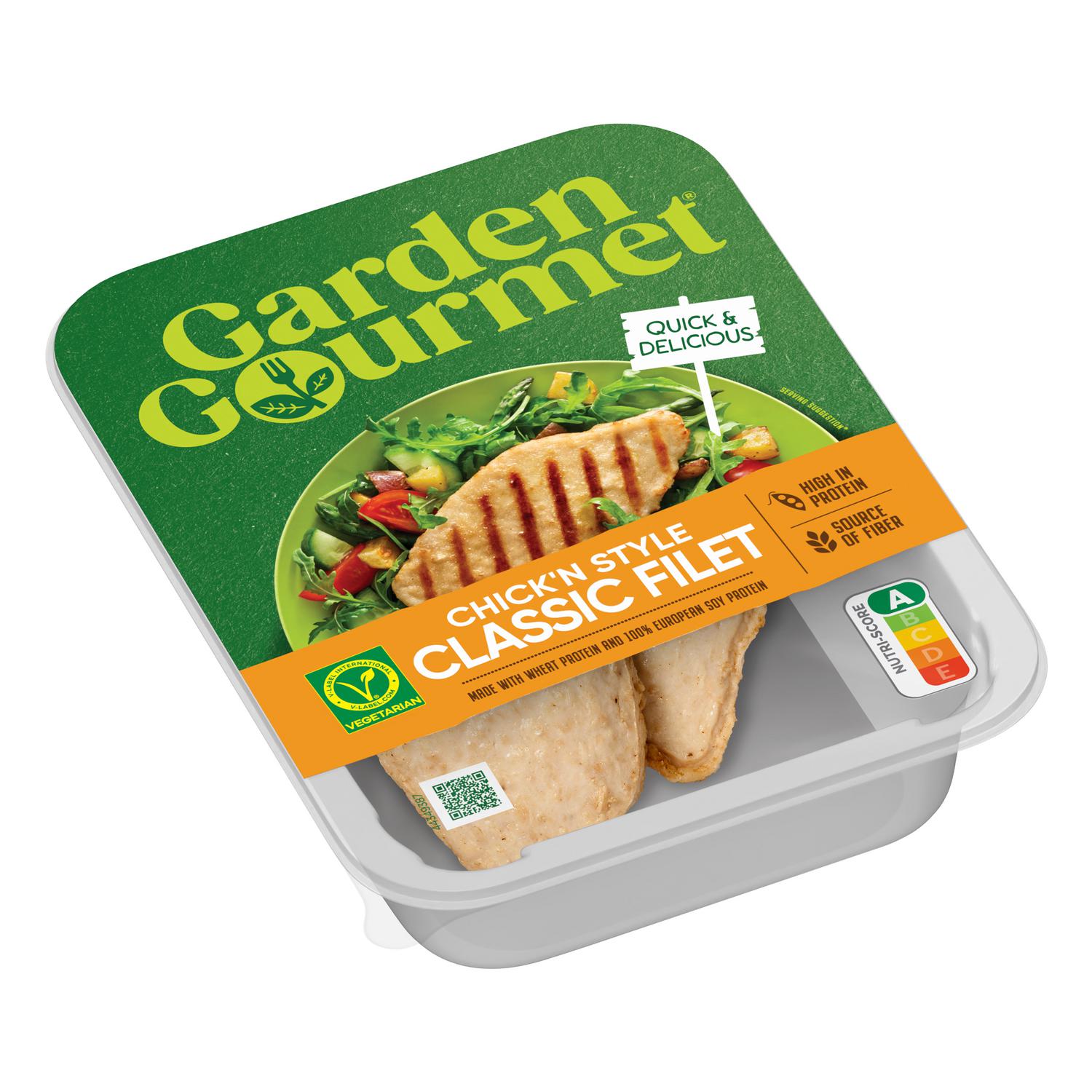 Preparado vegetariano a base de proteínas de soja y trigo Classic Filet Garden Gourmet 150 g.