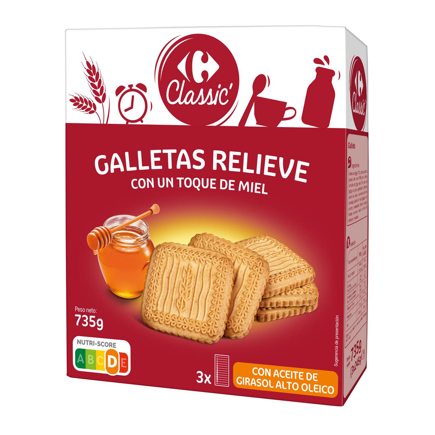 Galletas relieve Carrefour Classic 735 g.