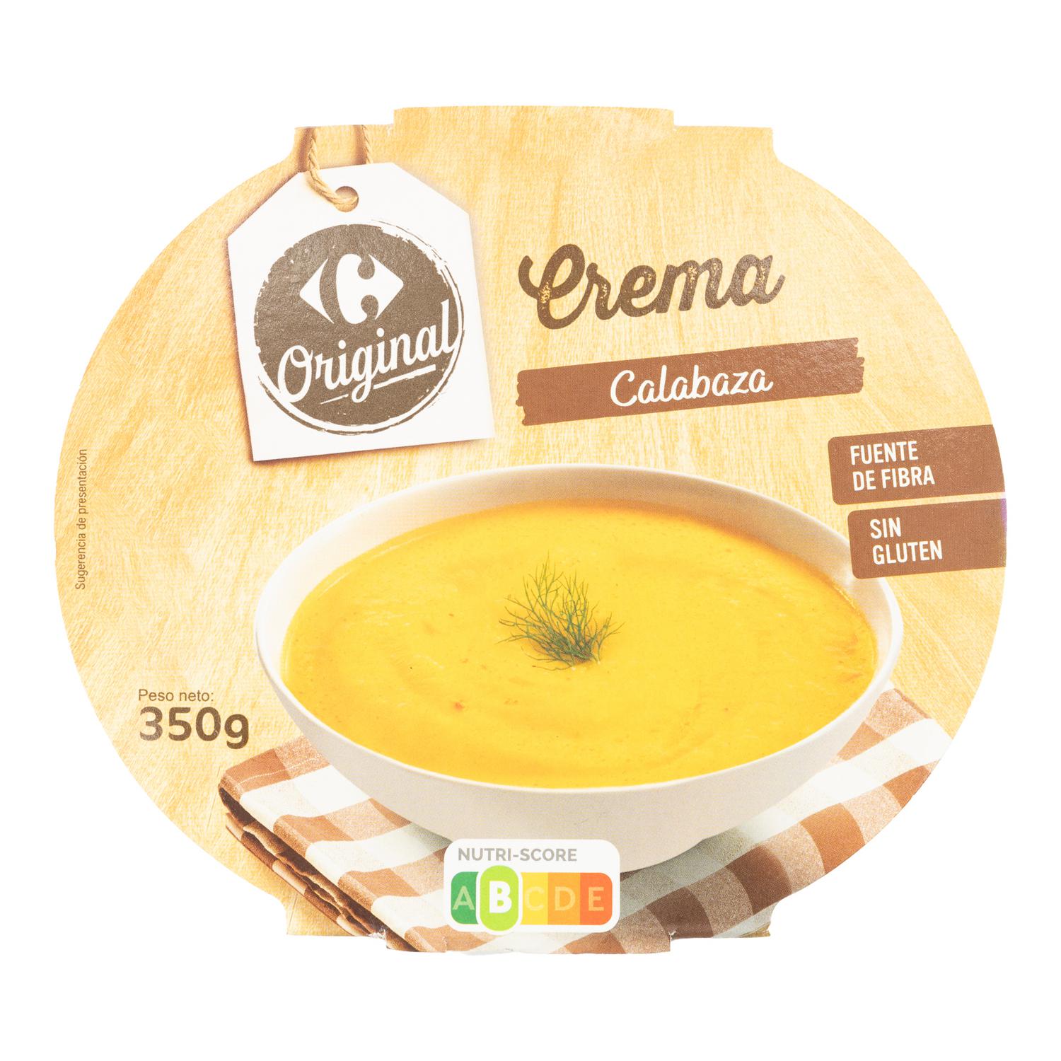 Crema de calabaza Original Carrefour sin gluten 350 g.