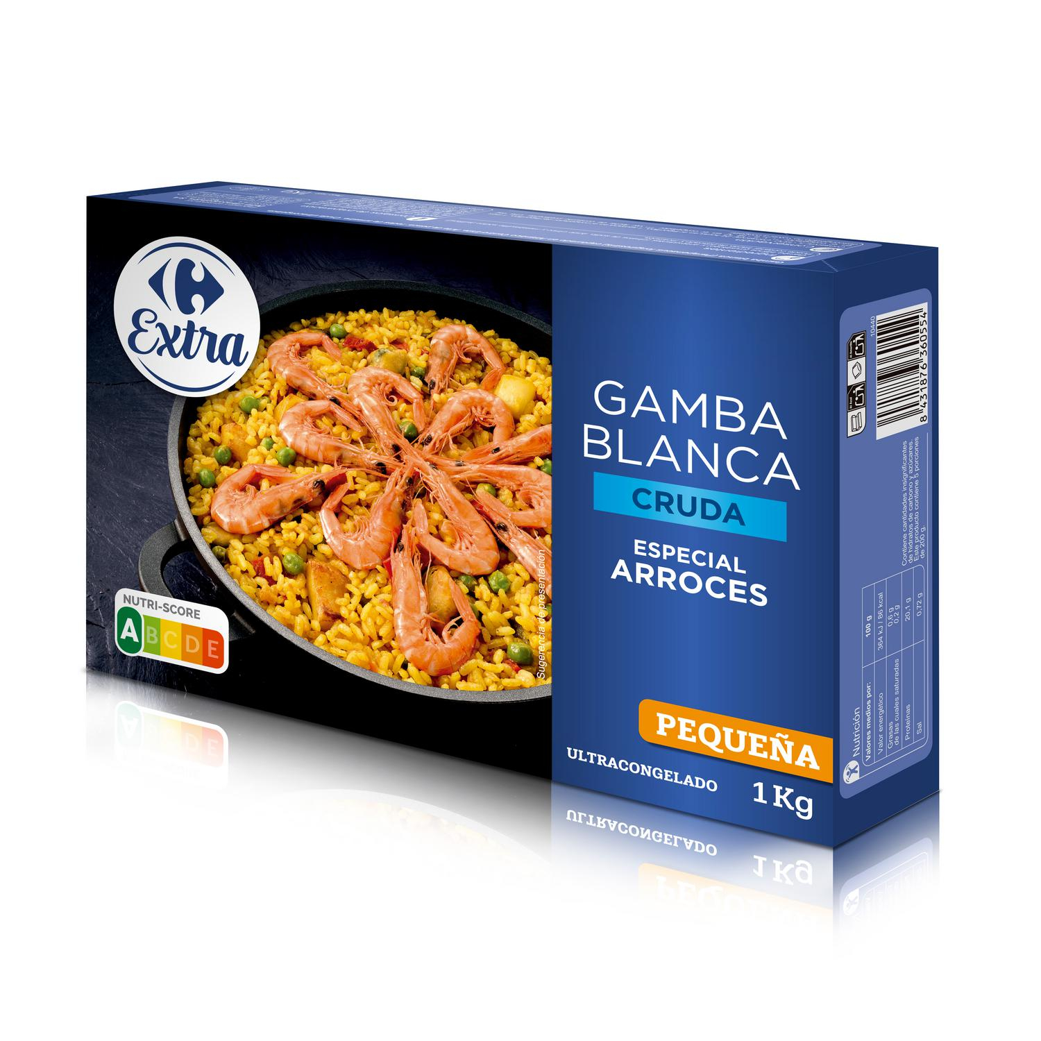 Gamba blanca cruda Carrefour Extra 1 kg