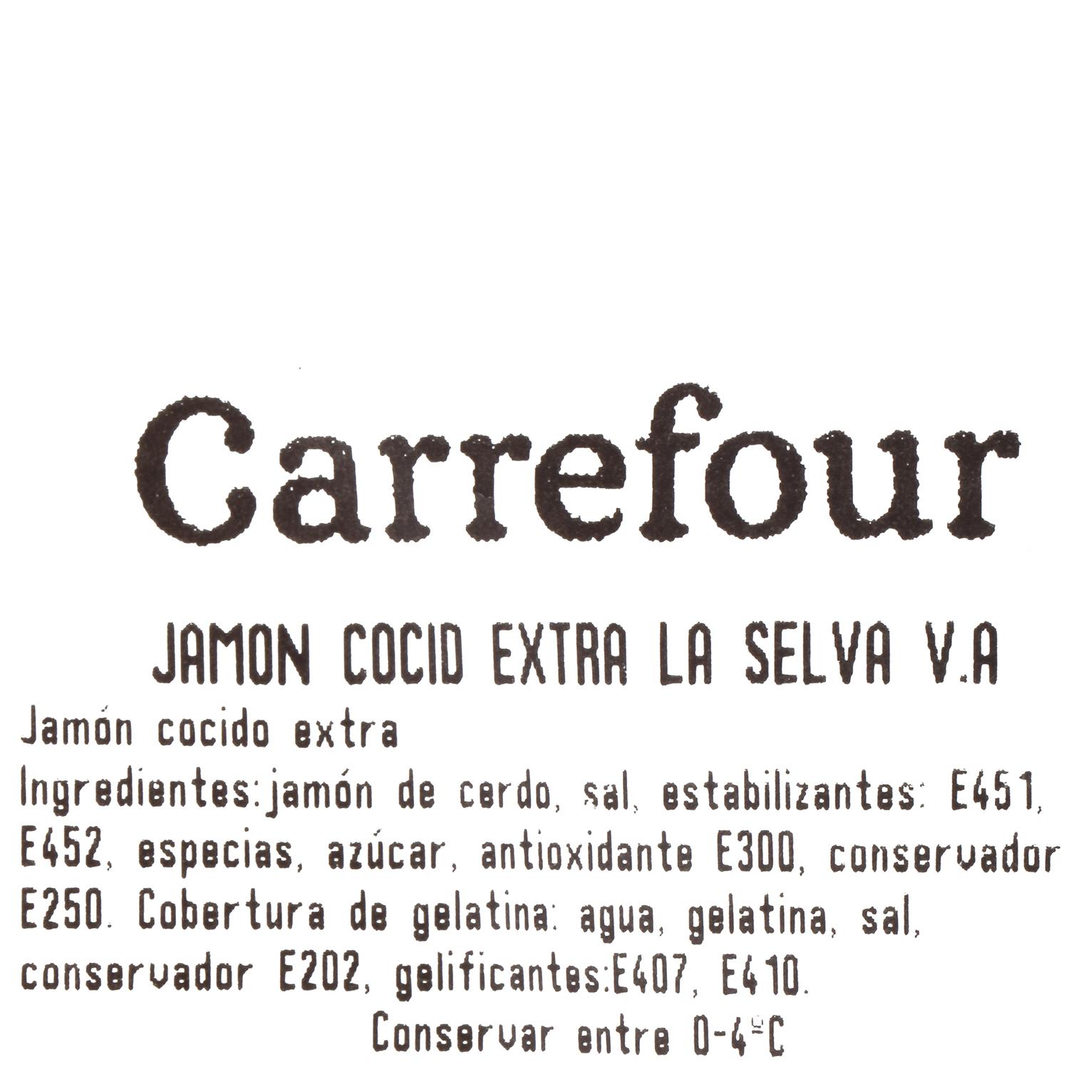 Jamón cocido extra en lonchas La Selva 180 g aprox