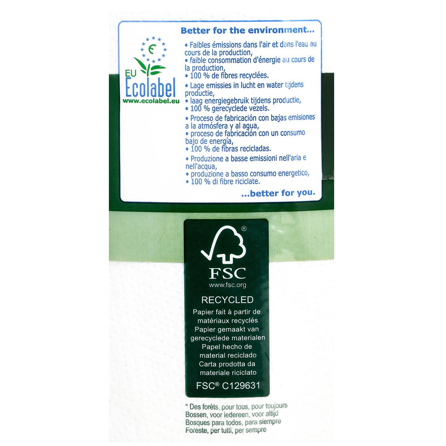 Papel de cocina 2 capas maxi ecológico Carrefour Eco Planet 1 rollo.