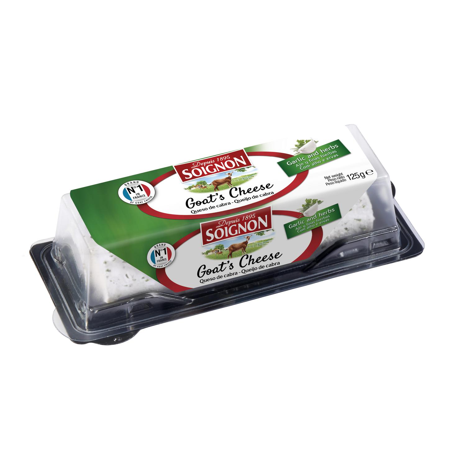 Queso de cabra rulo con ajo y finas hierbas Soignon 125 g
