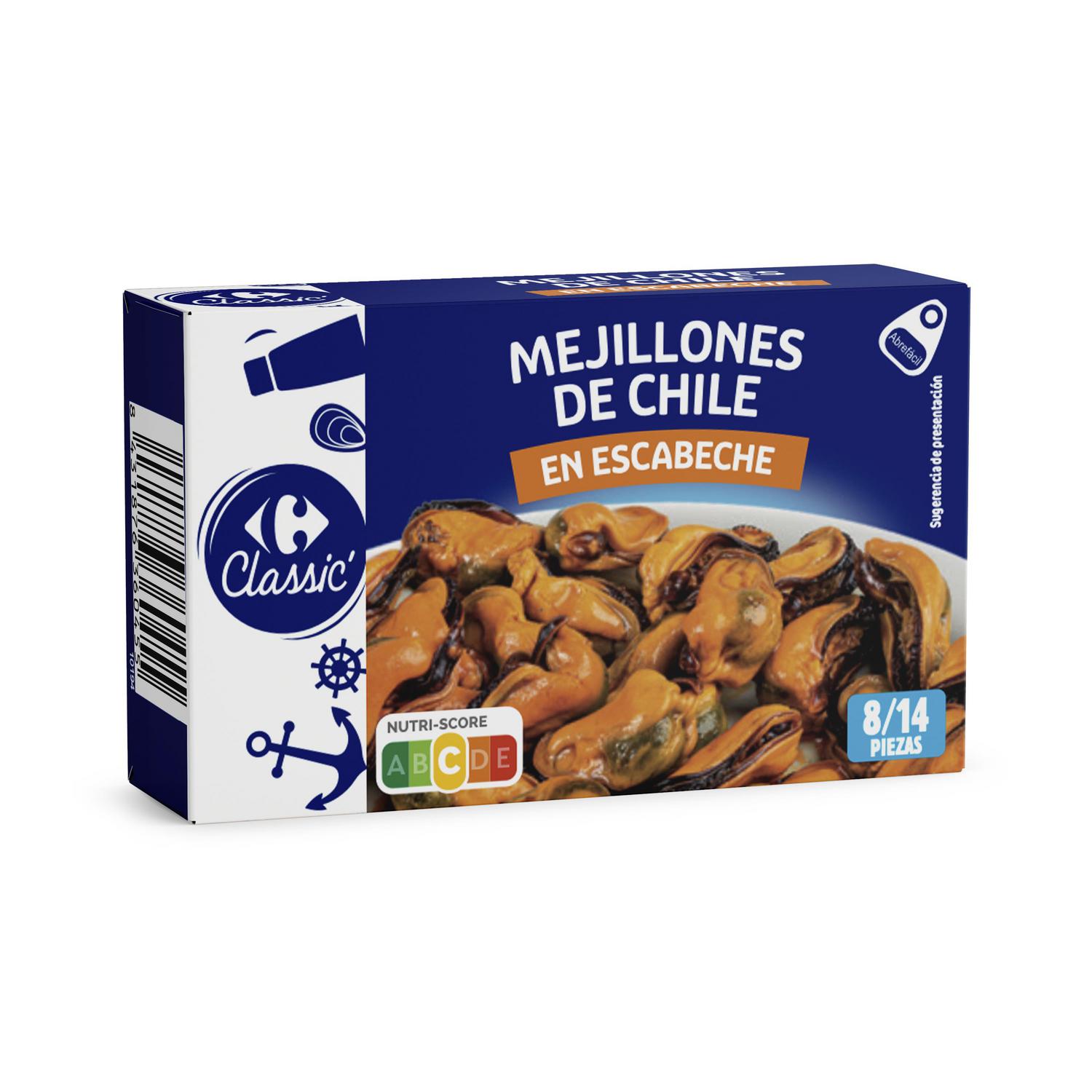 Mejillones en escabeche 8/14 Classic Carrefour 69 g.
