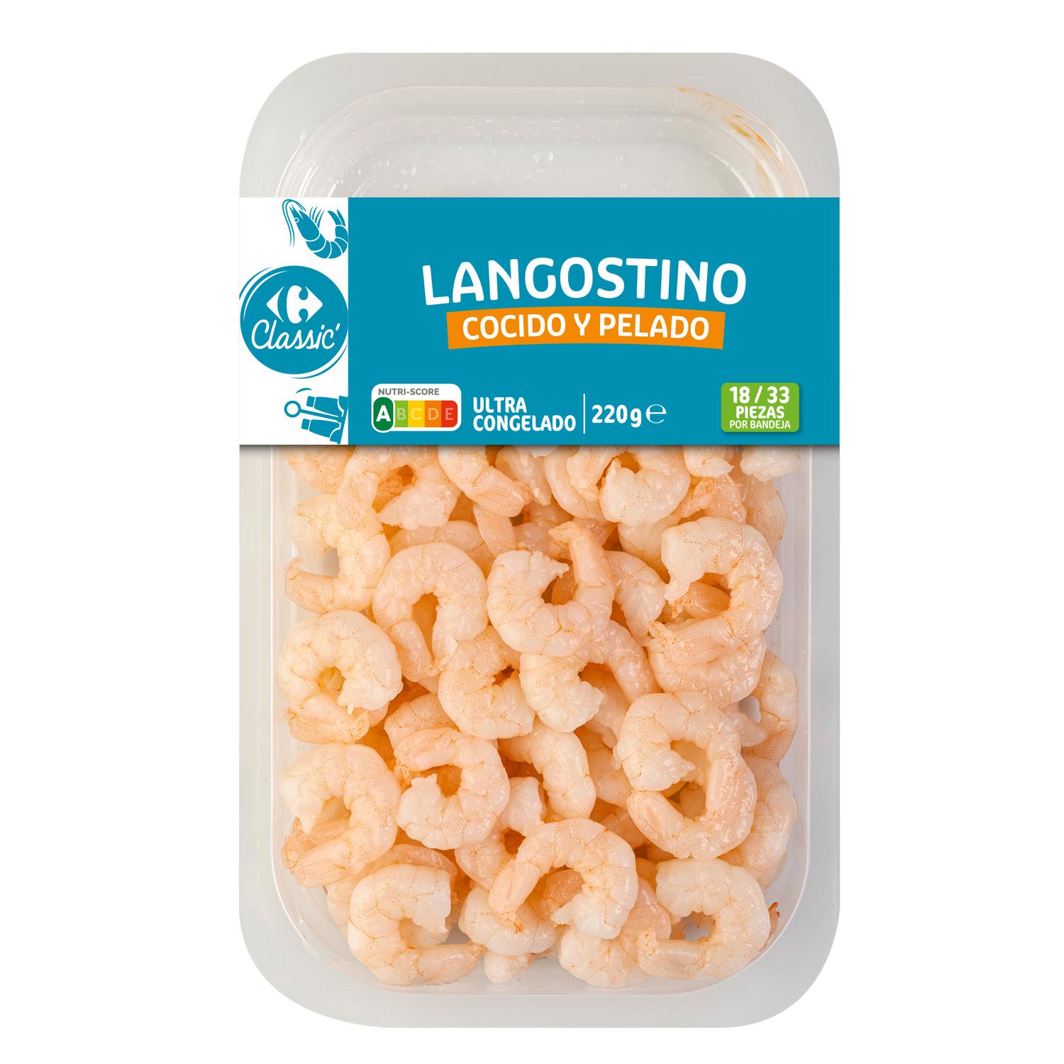 Langostino vannamei cocido pelado Carrefour Classic 220 g