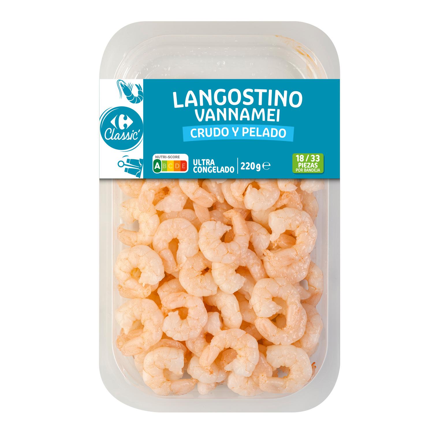 Langostino vannamei pelado Carrefour Classic 220 g