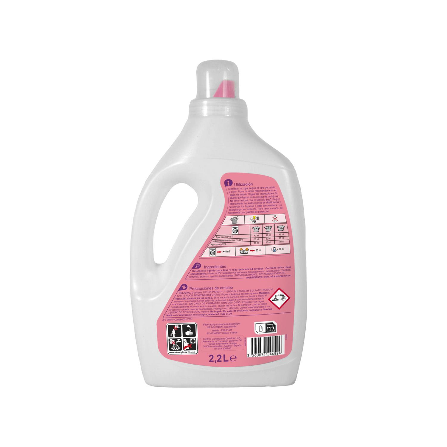 Detergente liquido delicado Expert Carrefour 44 lavados.