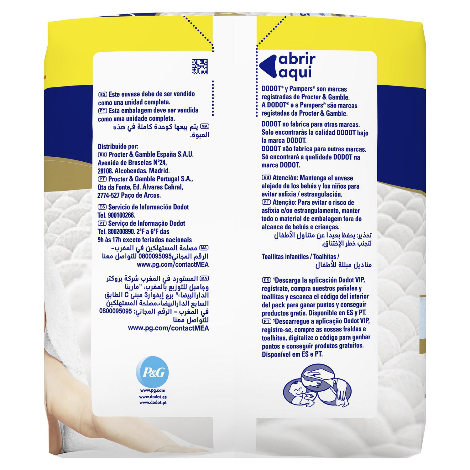 Toallitas para bebé pure aqua Dodot pack 3 paquetes 48 ud.