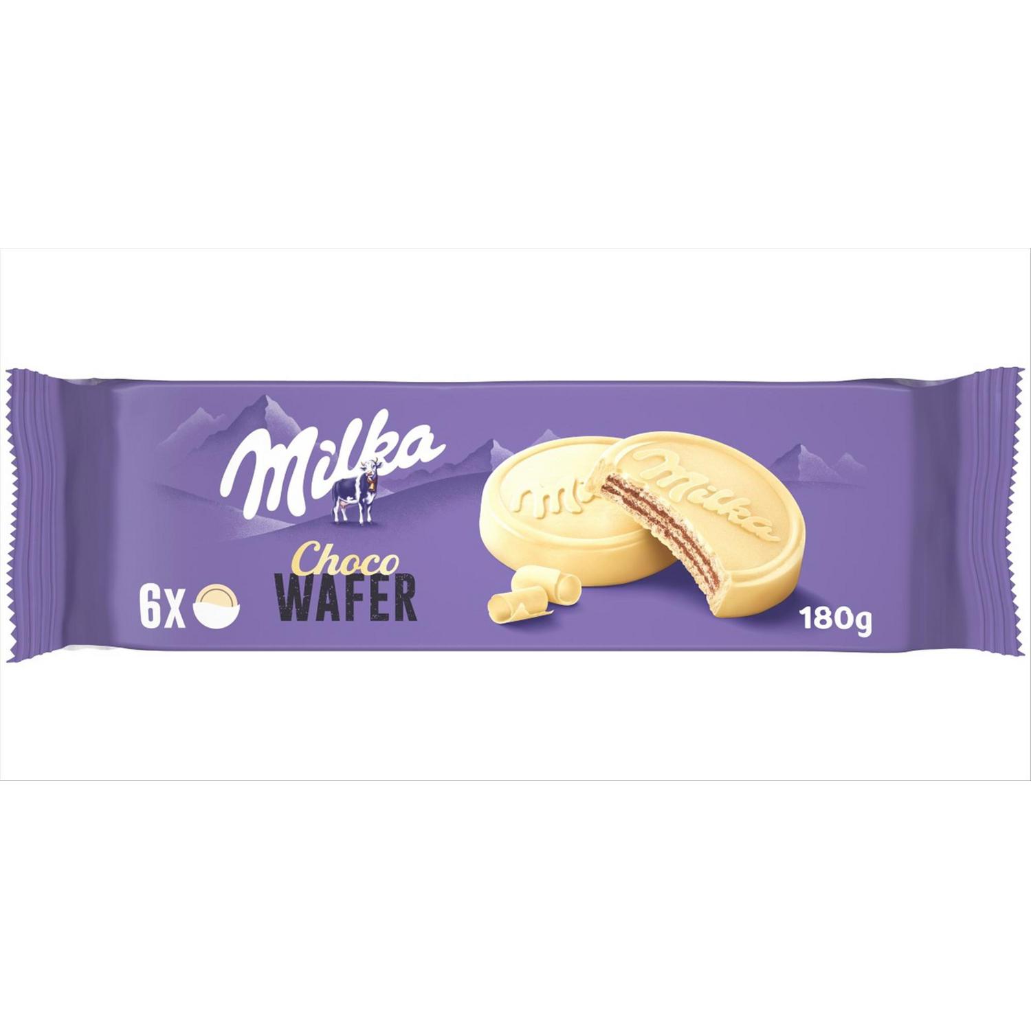 Galleta recubierta con chocolate blanco Choco Wafer Milka 180 g.