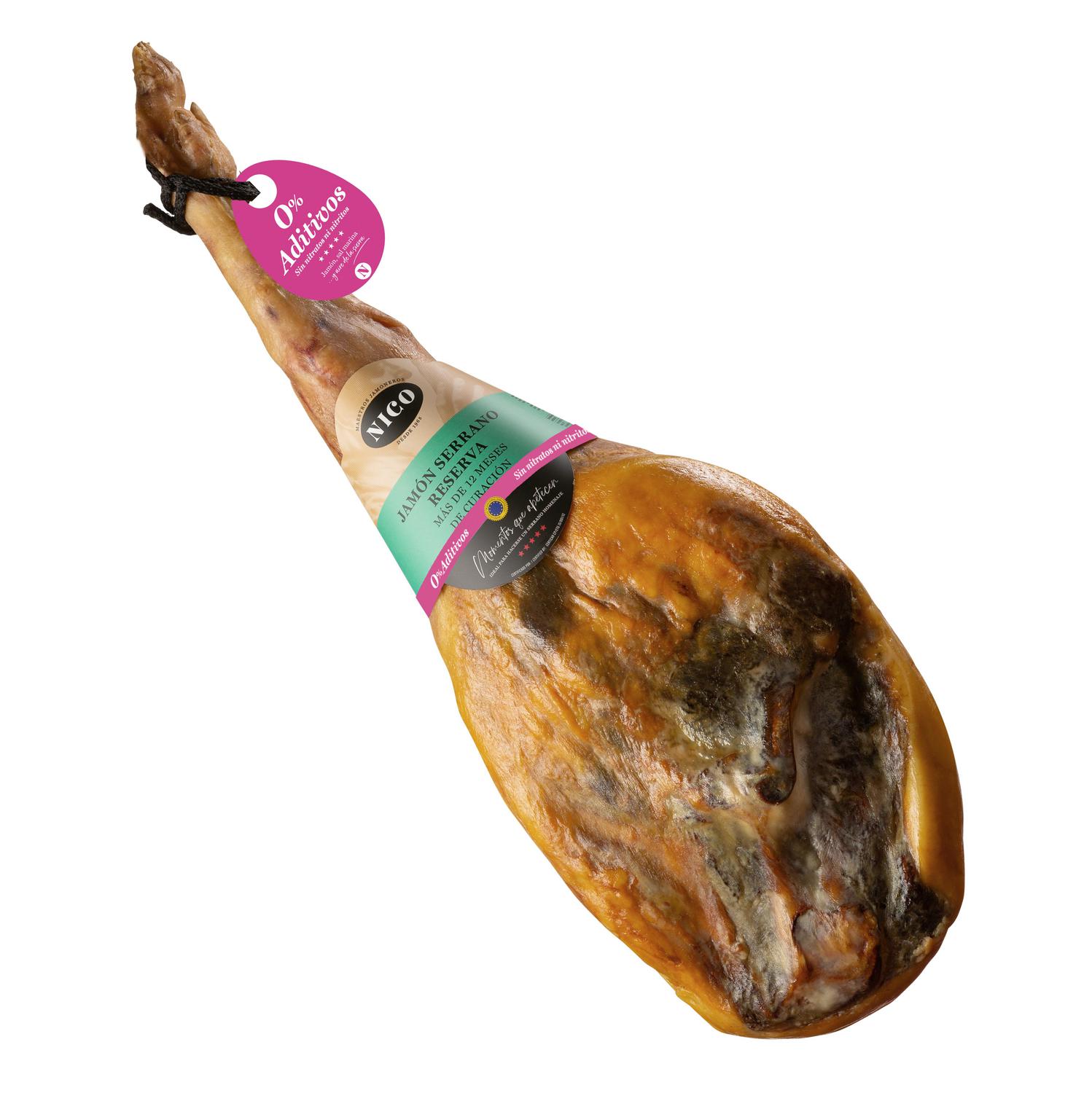 Jamón Serrano Reserva sin aditivos pieza Nico 6,5 kg aprox