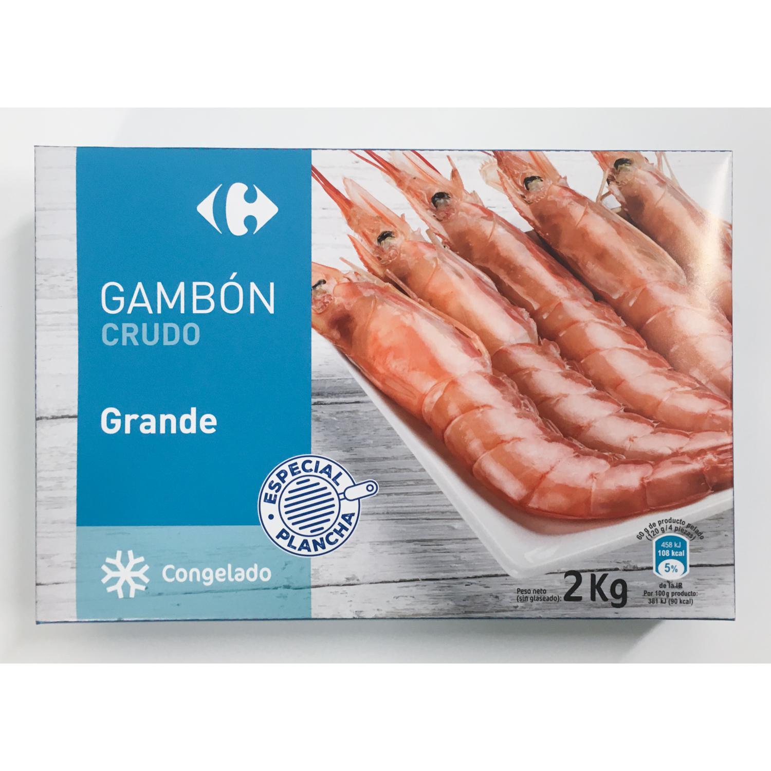 Gambón crudo grande Carrefour 2 kg.