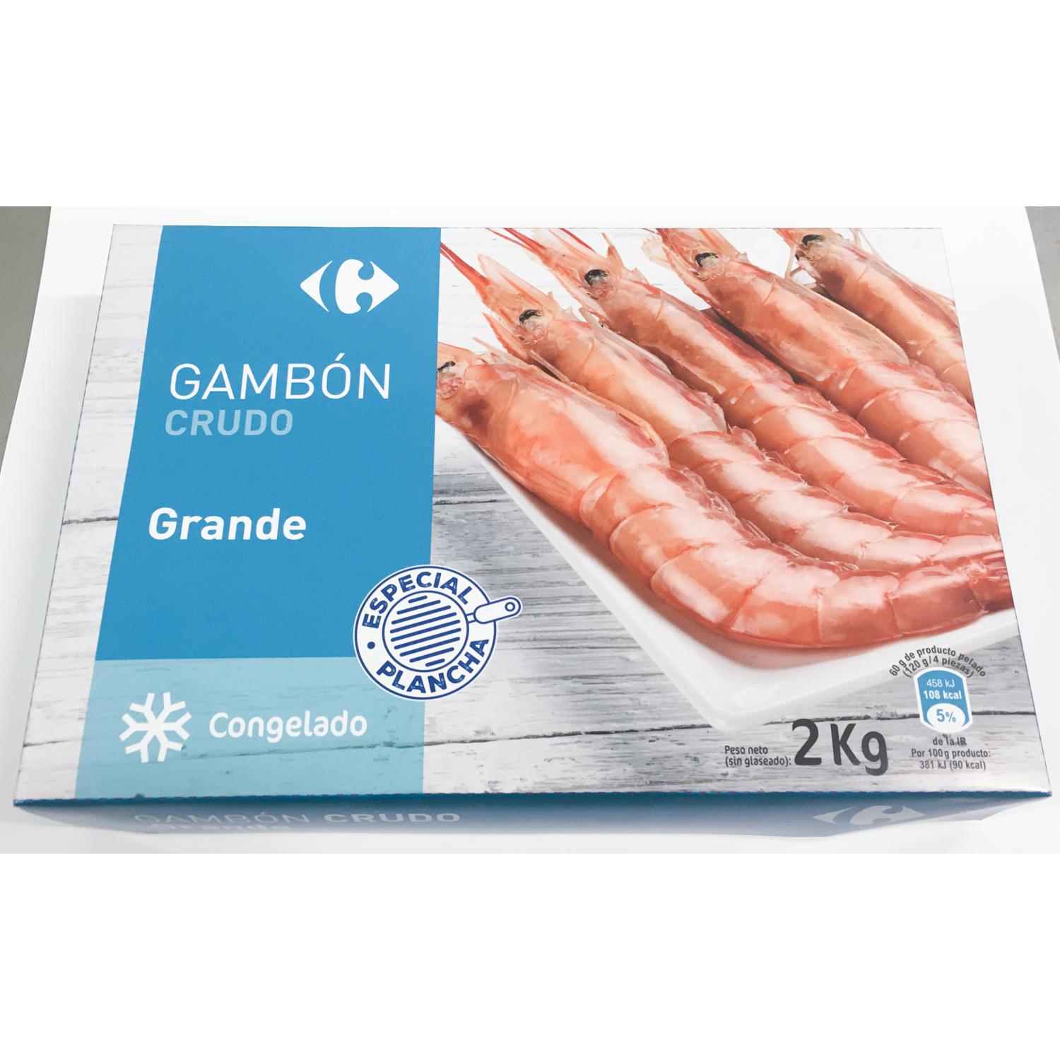 Gambón crudo grande Carrefour 2 kg.