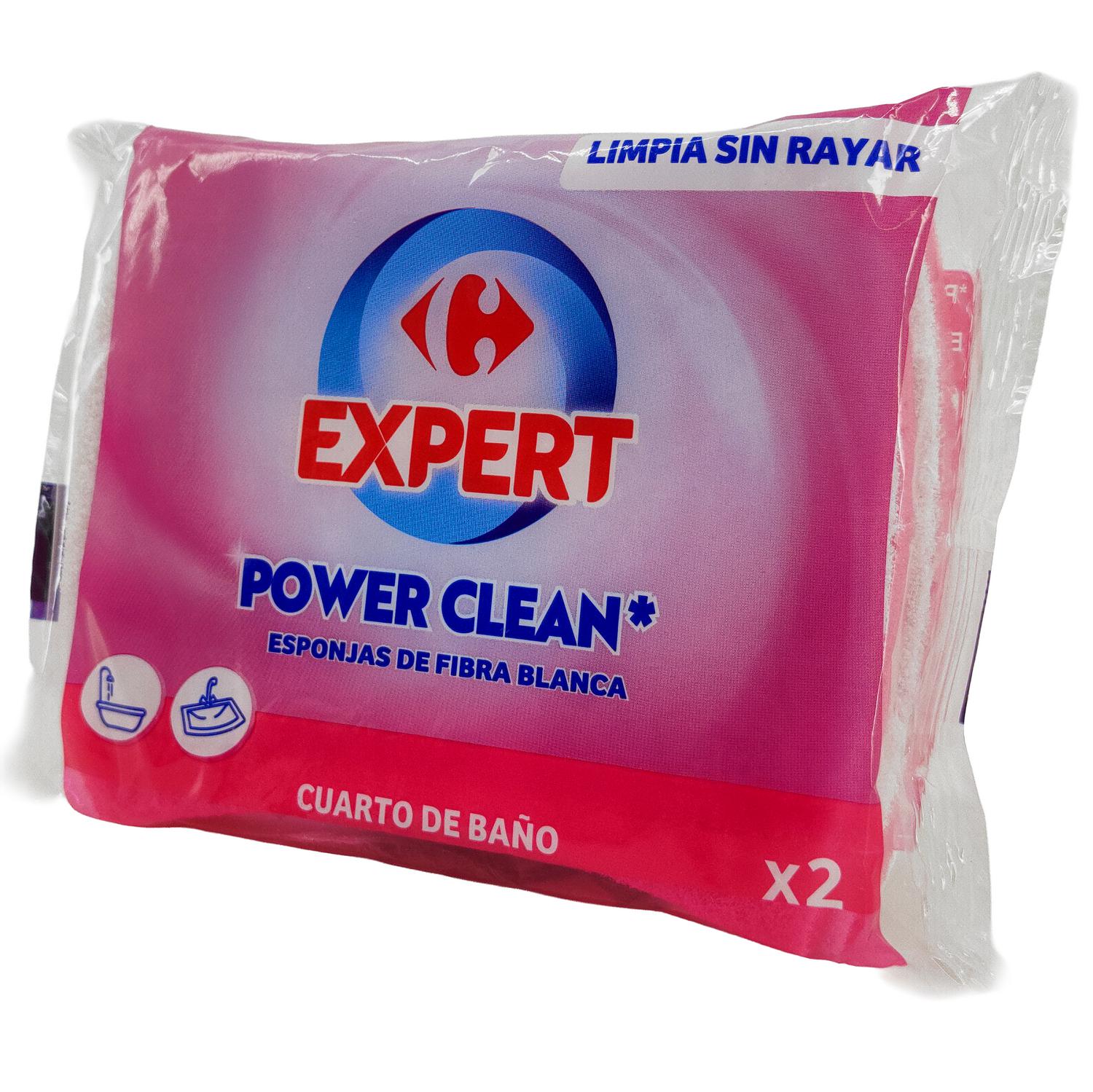 Set 2 Estropajo de Baño de Fibra CARREFOUR - Blanco