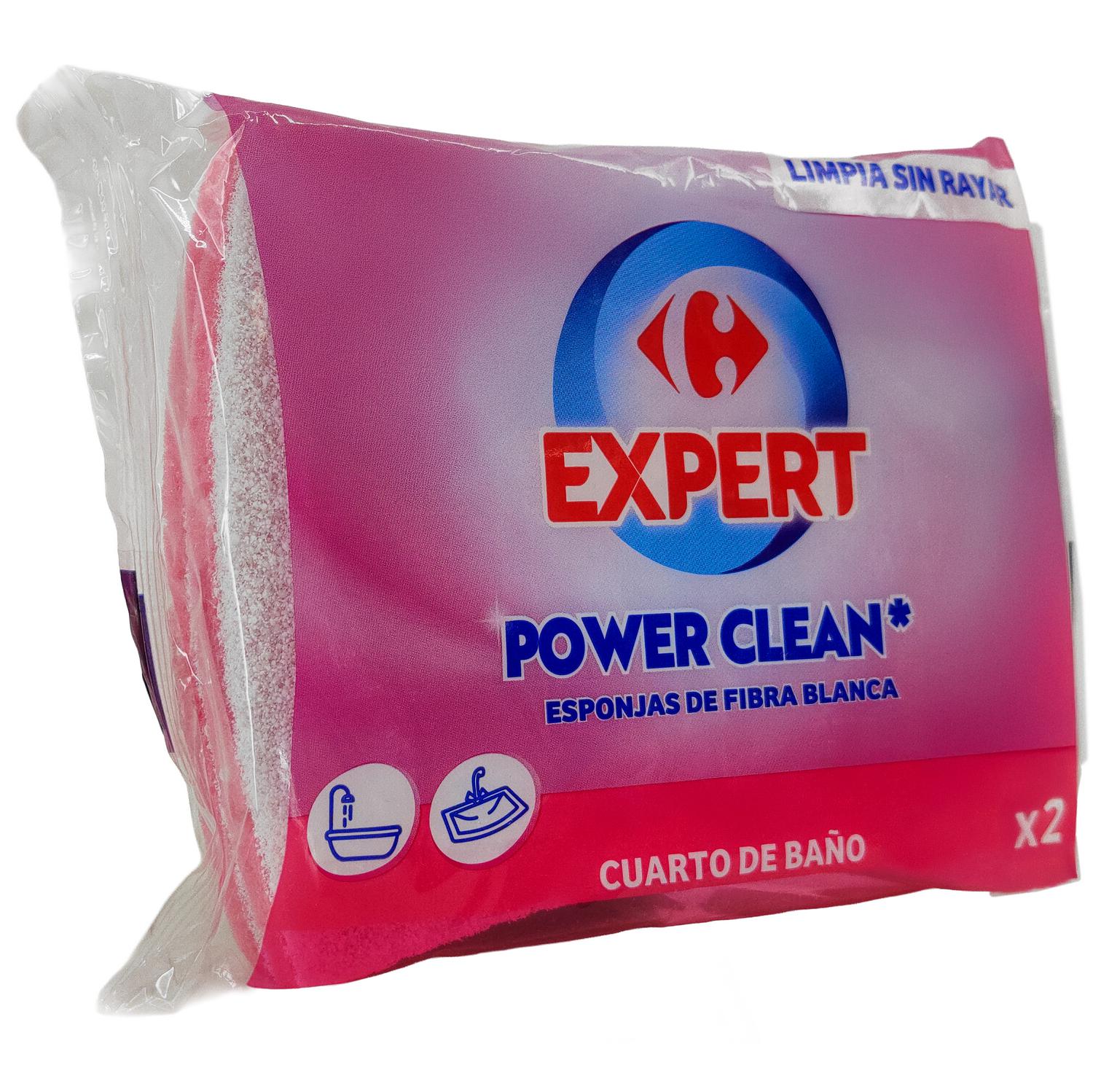Set 2 Estropajo de Baño de Fibra CARREFOUR - Blanco