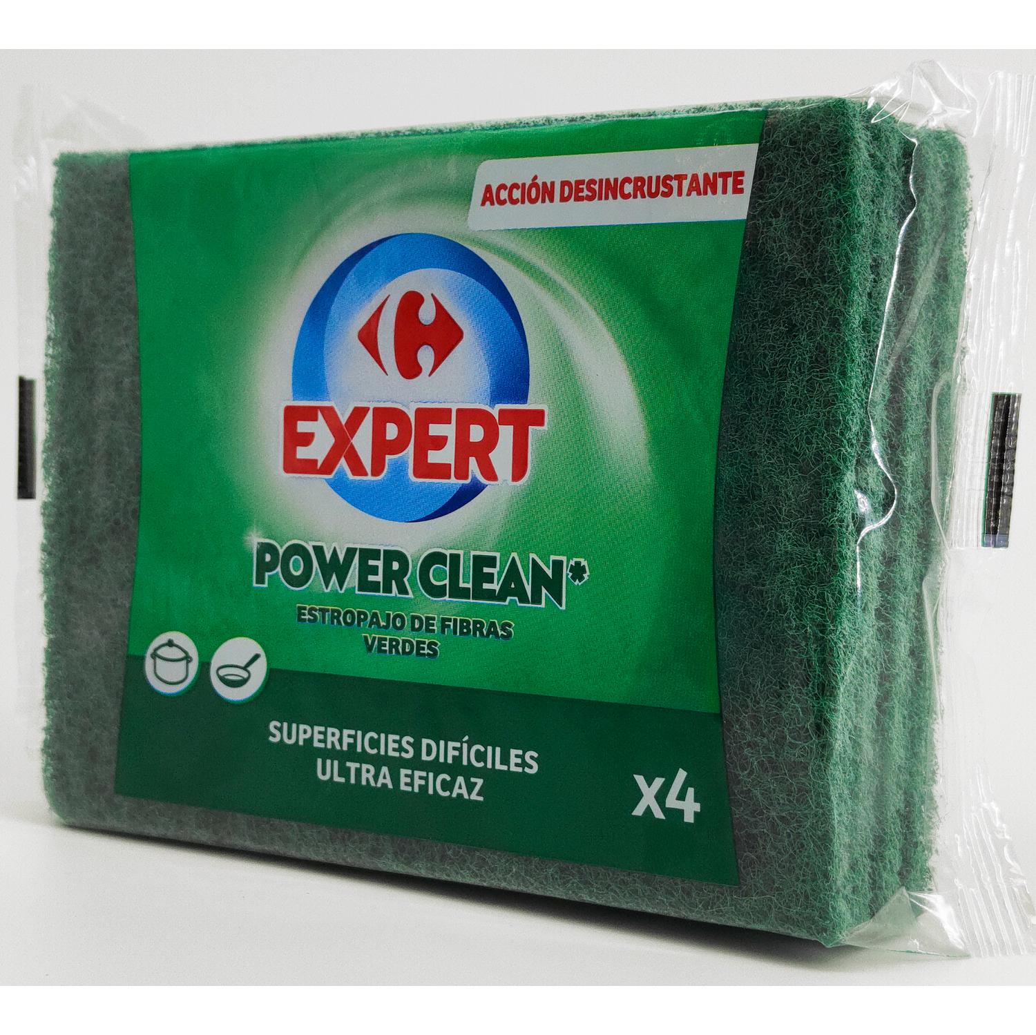 Set 4 Estropajo de Fibra CARREFOUR - Verde